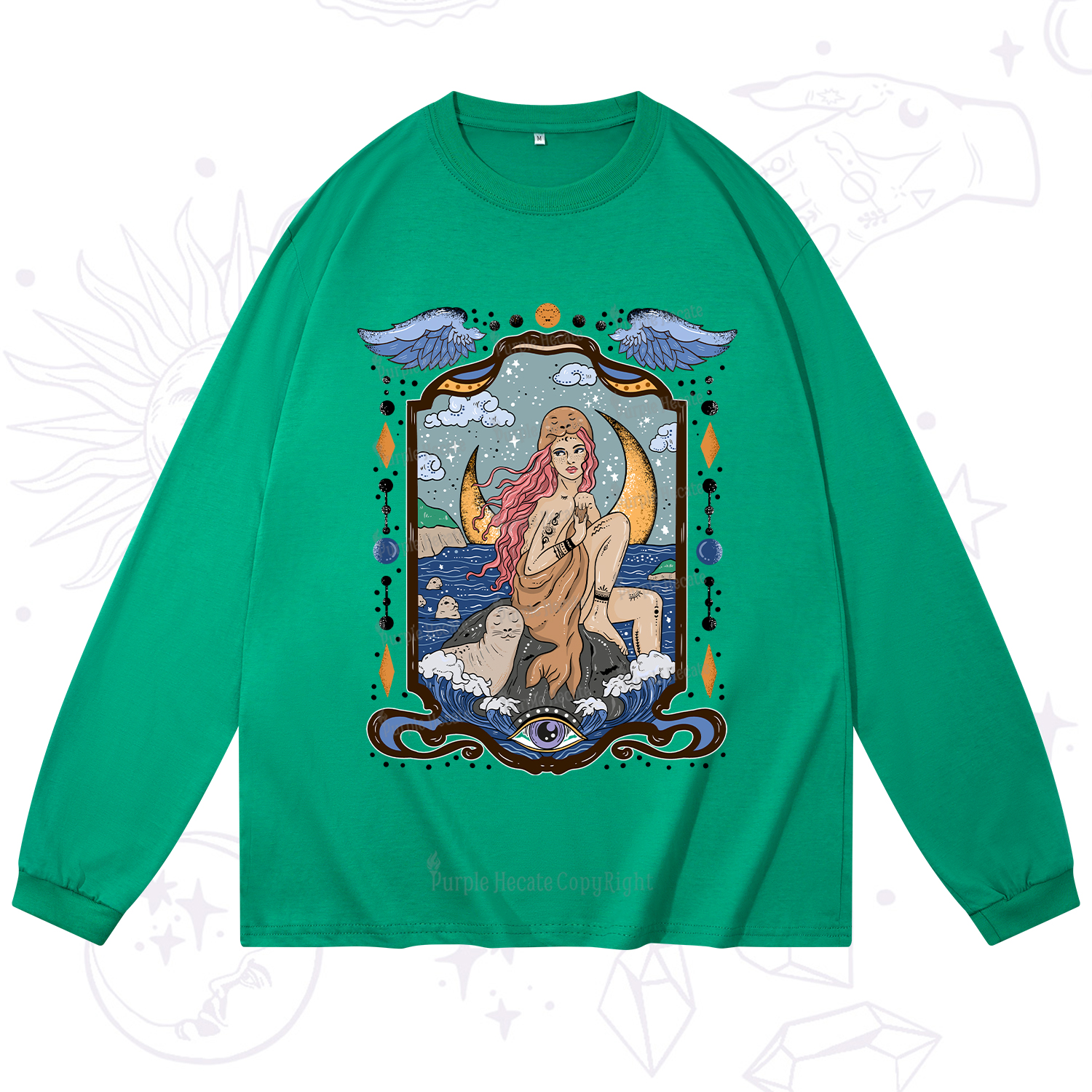 Purplehecate Selkie Woman Long Sleeve T-Shirt