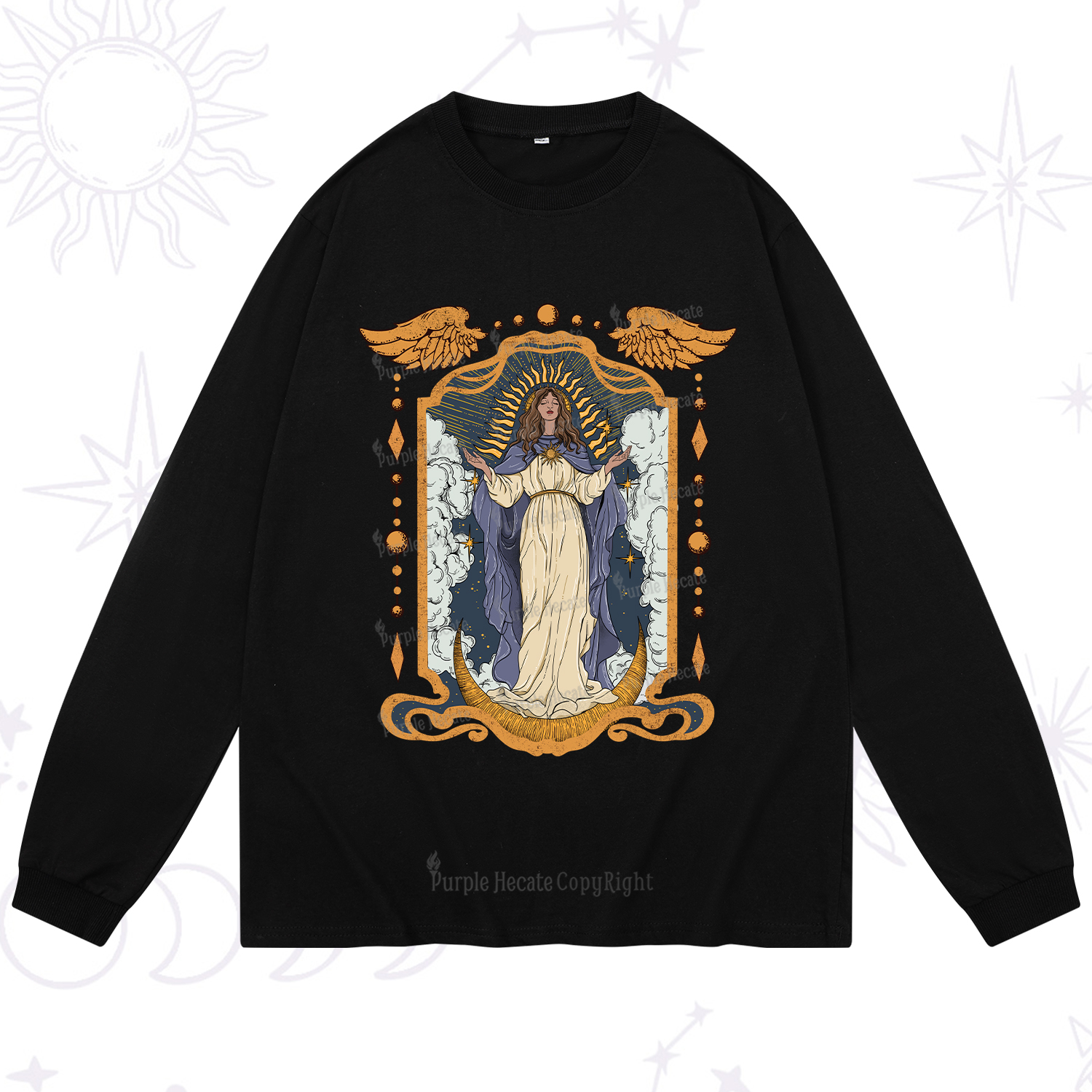 Purplehecate Holy Guardian Long Sleeve T-Shirt