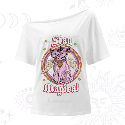 Purplehecate Stay Magical One-Shoulder T-Shirt