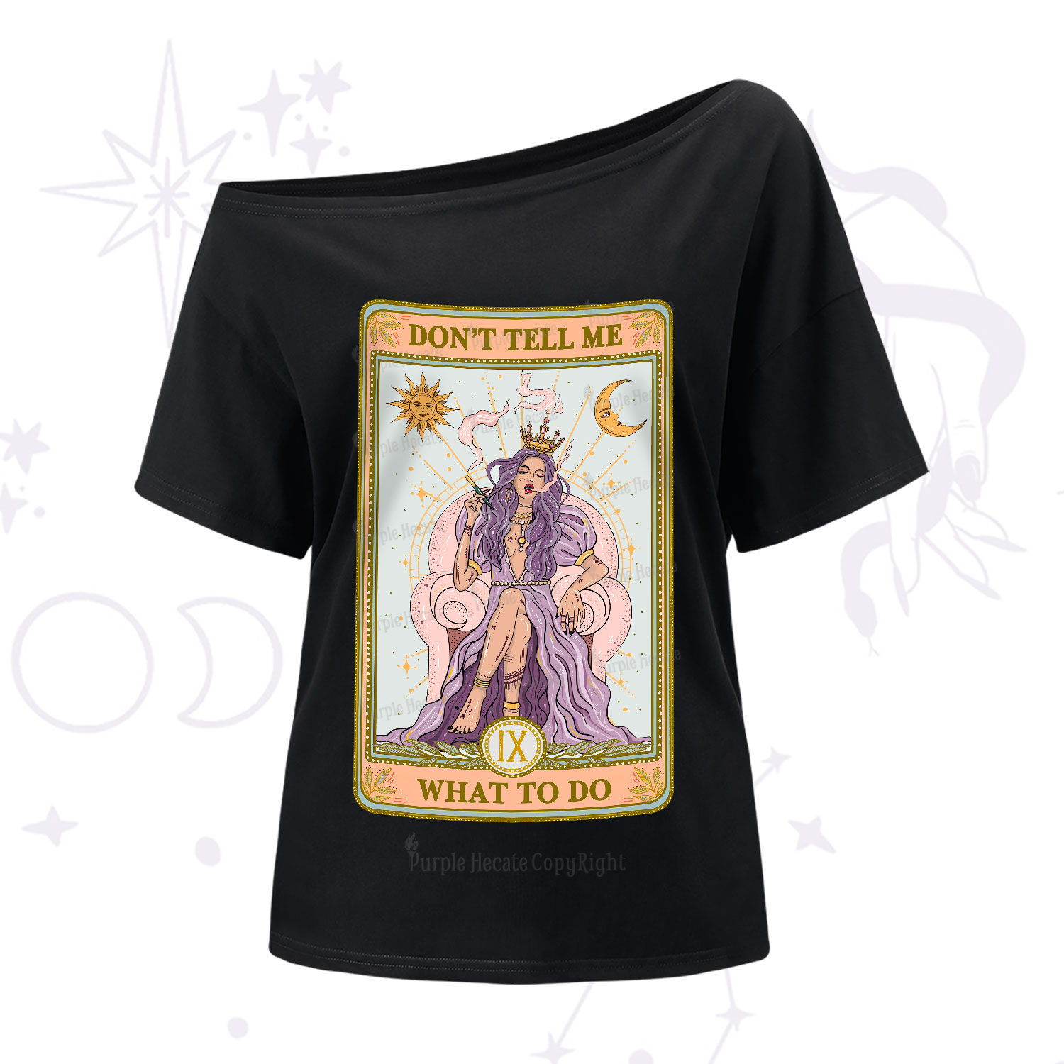 Purplehecate The Don't Tell Me What To Do Oracle Card One-Shoulder T-Shirt