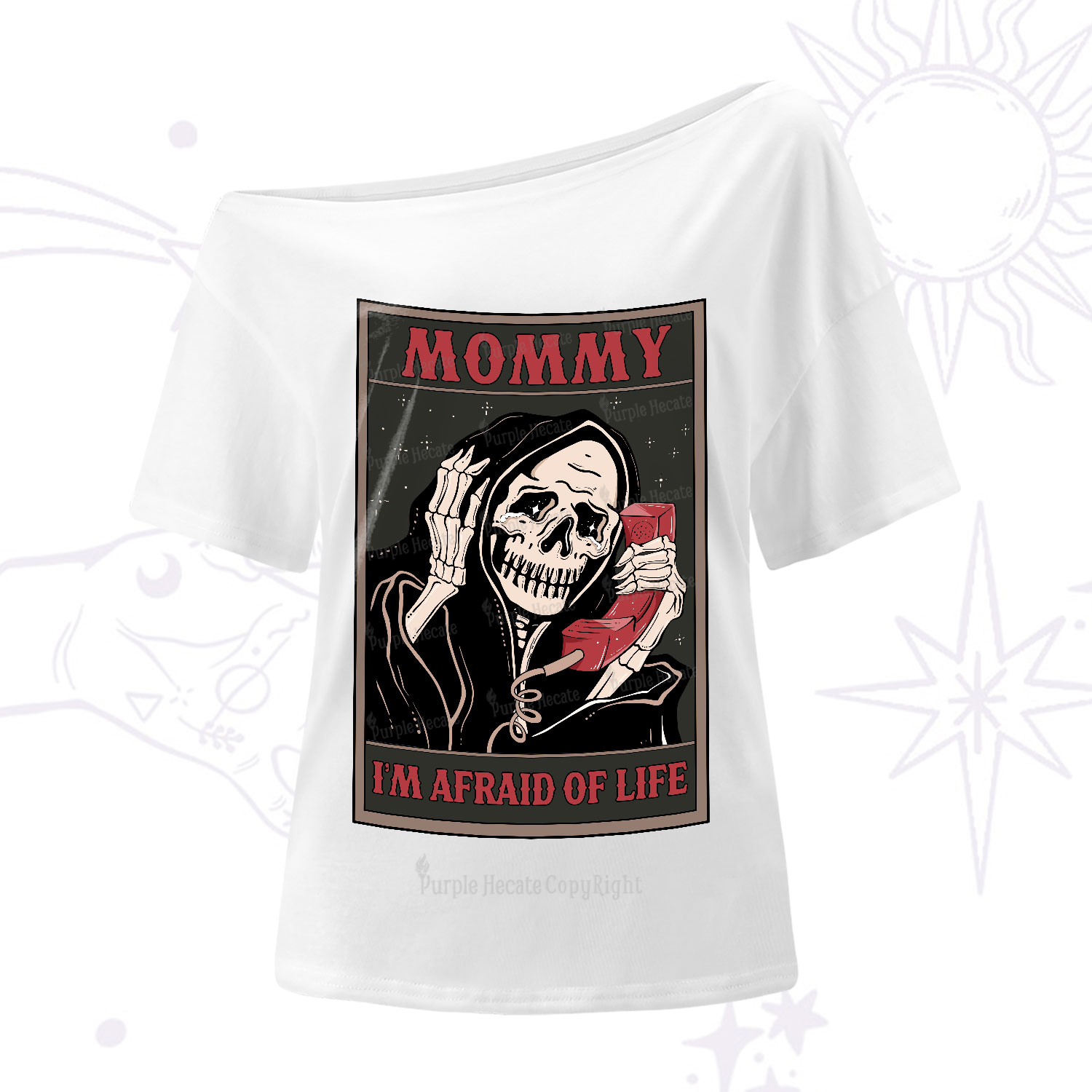 Purplehecate The Mommy I'm Afraid Of Life Oracle Card One-Shoulder T-Shirt