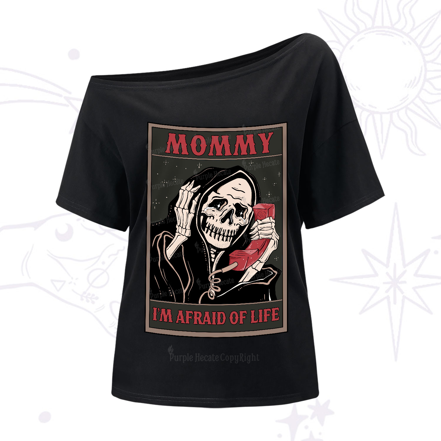 Purplehecate The Mommy I'm Afraid Of Life Oracle Card One-Shoulder T-Shirt
