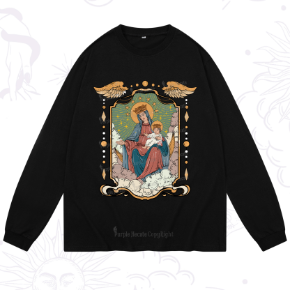 Purplehecate The Lady Of the Rosary Long Sleeve T-Shirt