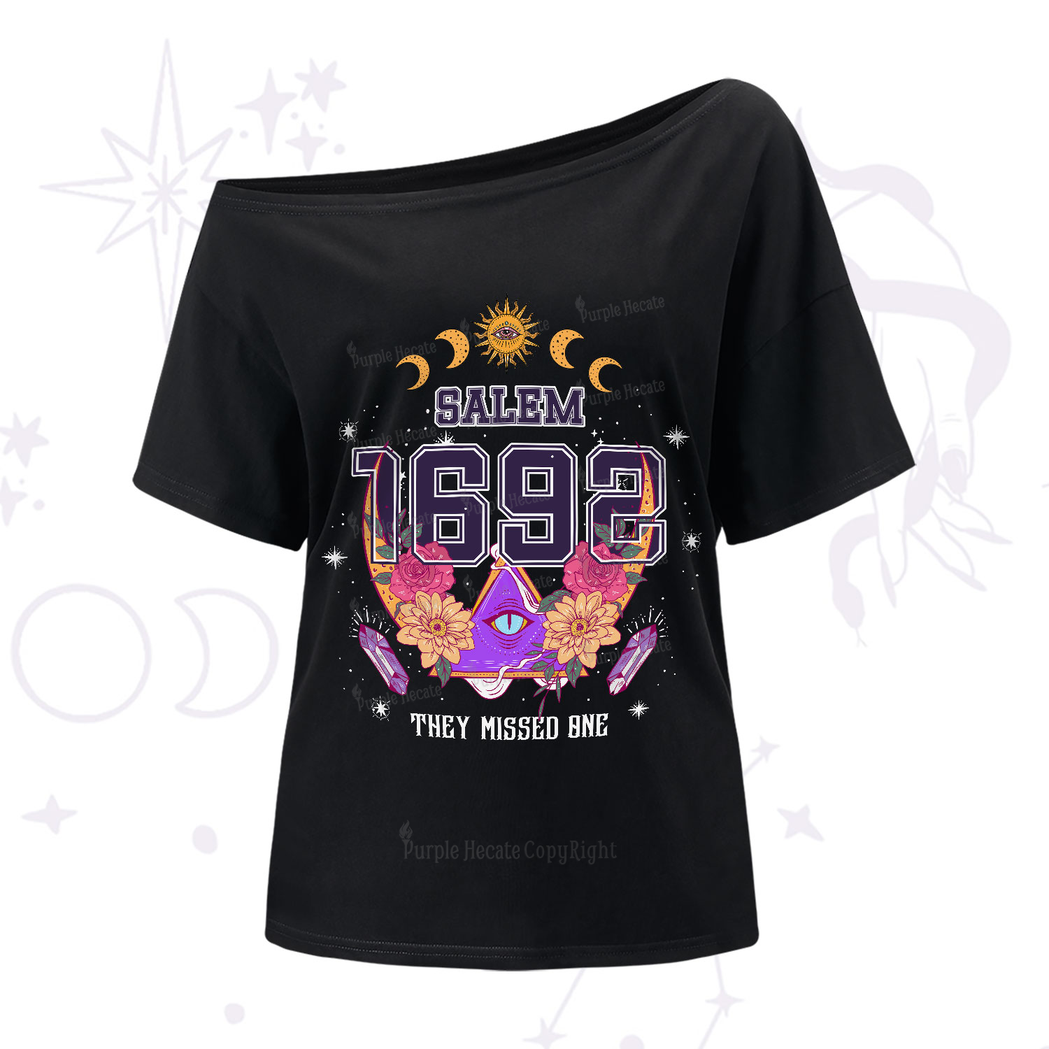 Purplehecate Salem 1692 They Missed One One-Shoulder T-Shirt