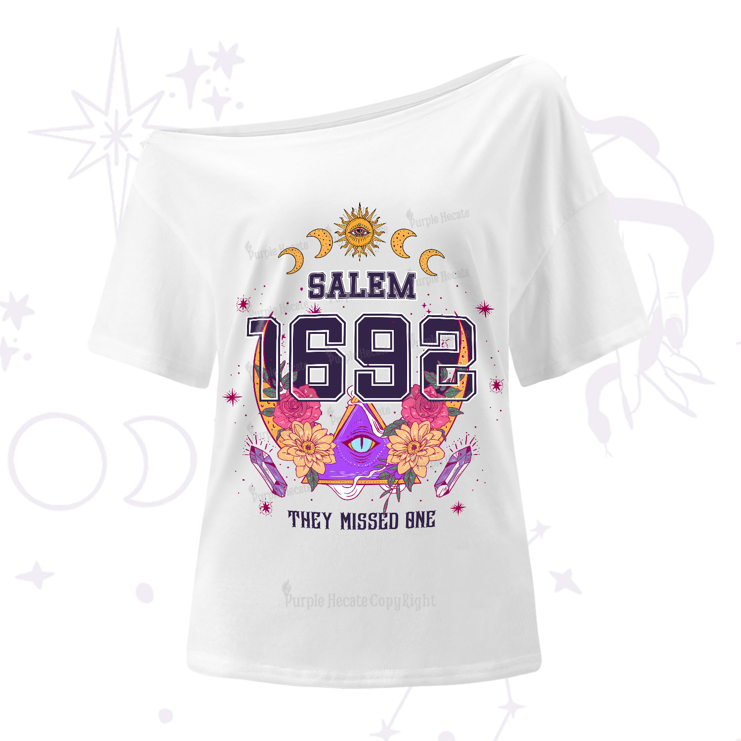 Purplehecate Salem 1692 They Missed One One-Shoulder T-Shirt