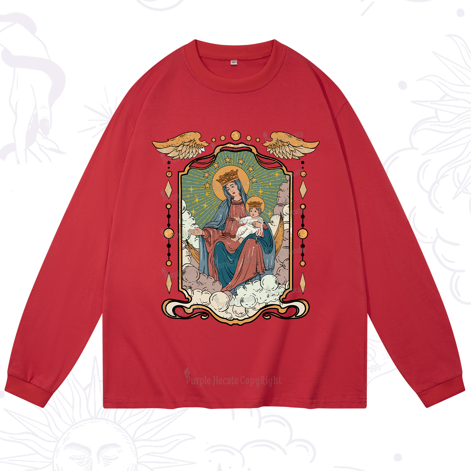 Purplehecate The Lady Of the Rosary Long Sleeve T-Shirt