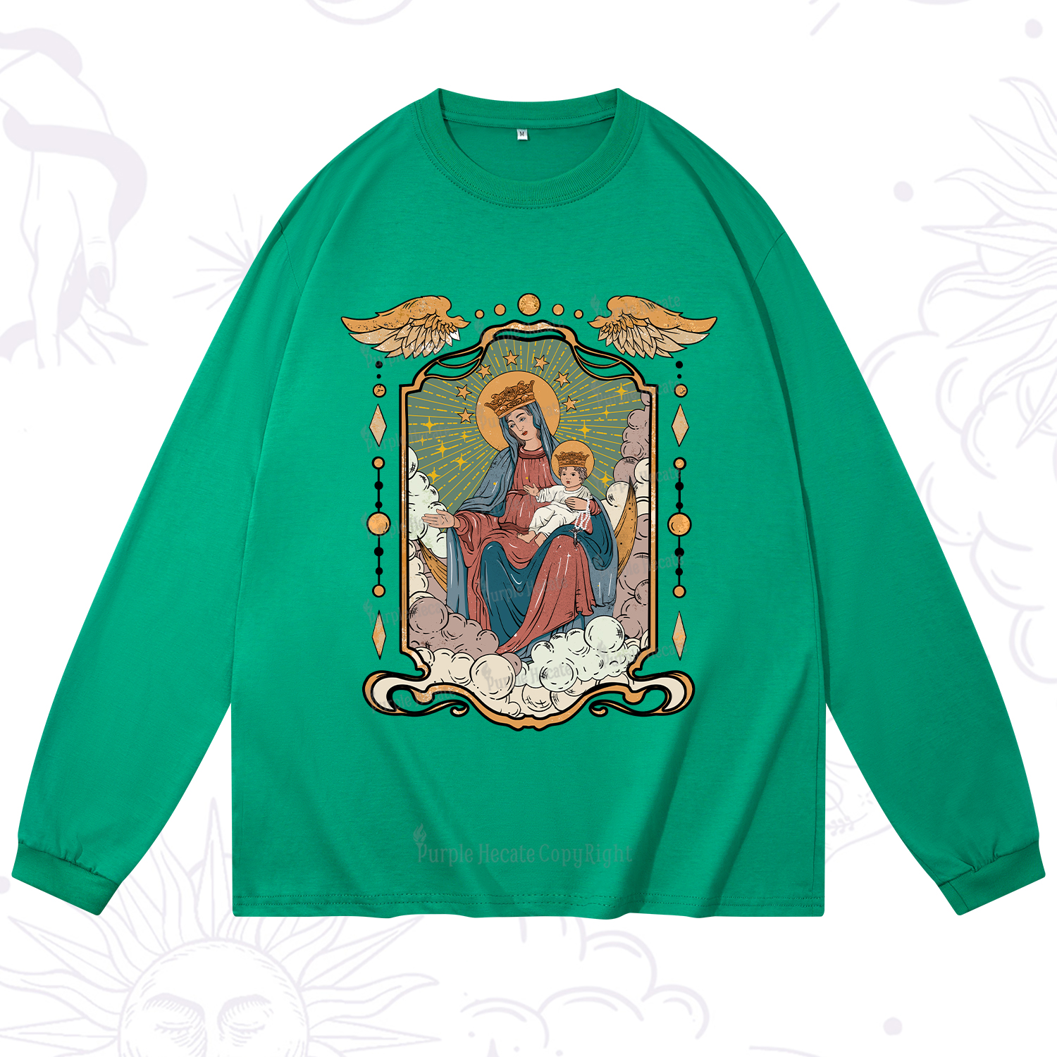 Purplehecate The Lady Of the Rosary Long Sleeve T-Shirt