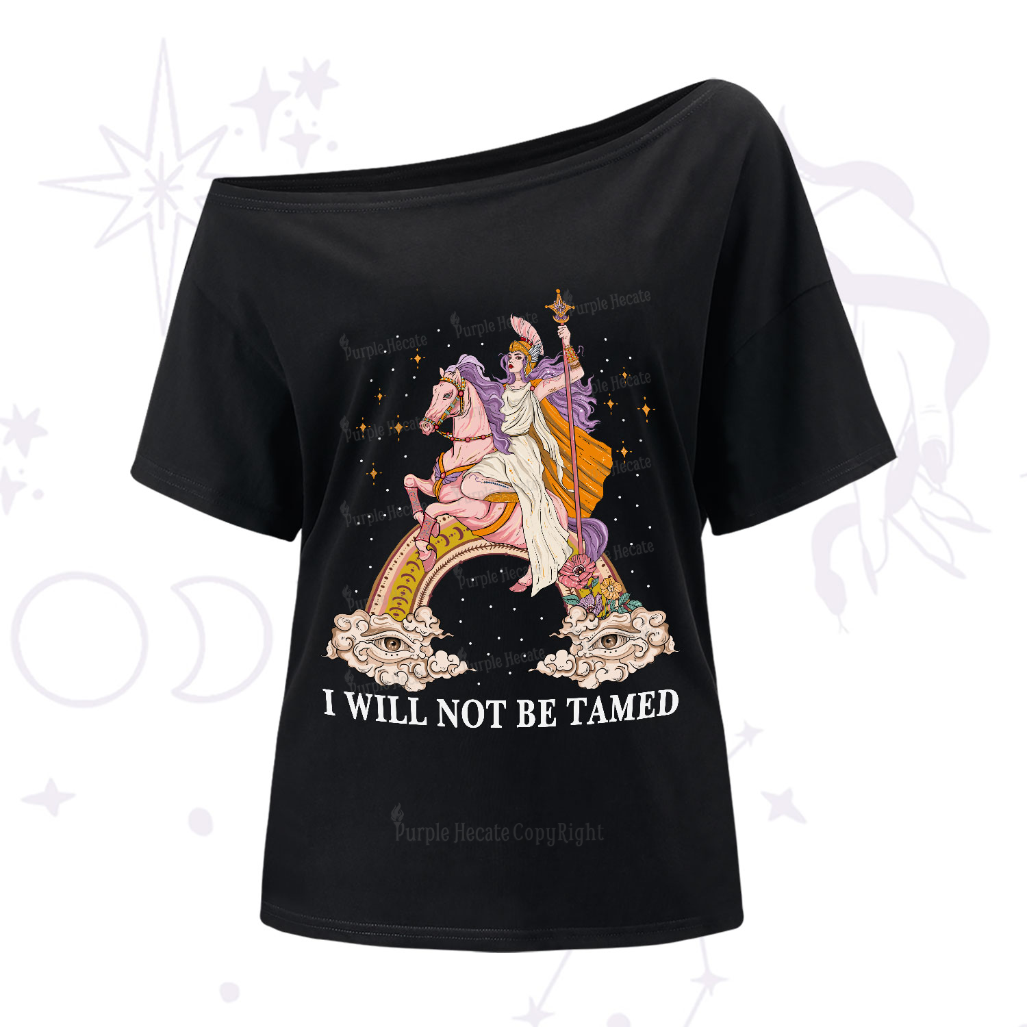 Purplehecate I Will Not Be Tamed One-Shoulder T-Shirt