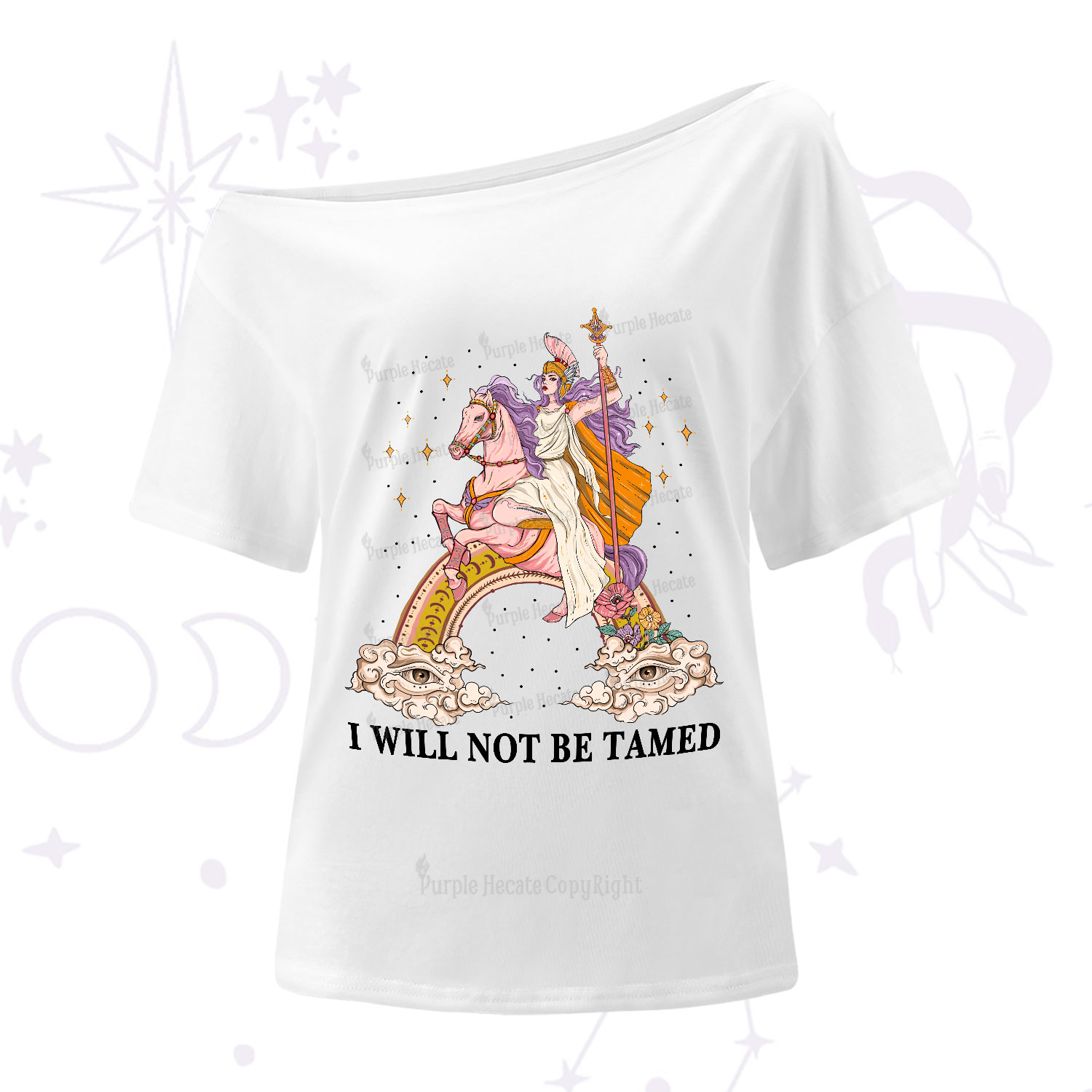 Purplehecate I Will Not Be Tamed One-Shoulder T-Shirt