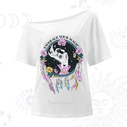 Purplehecate Embrace Your Magic One-Shoulder T-Shirt