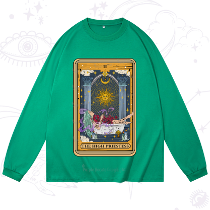 Purplehecate The High Priestess Tarot Card Long Sleeve T-Shirt