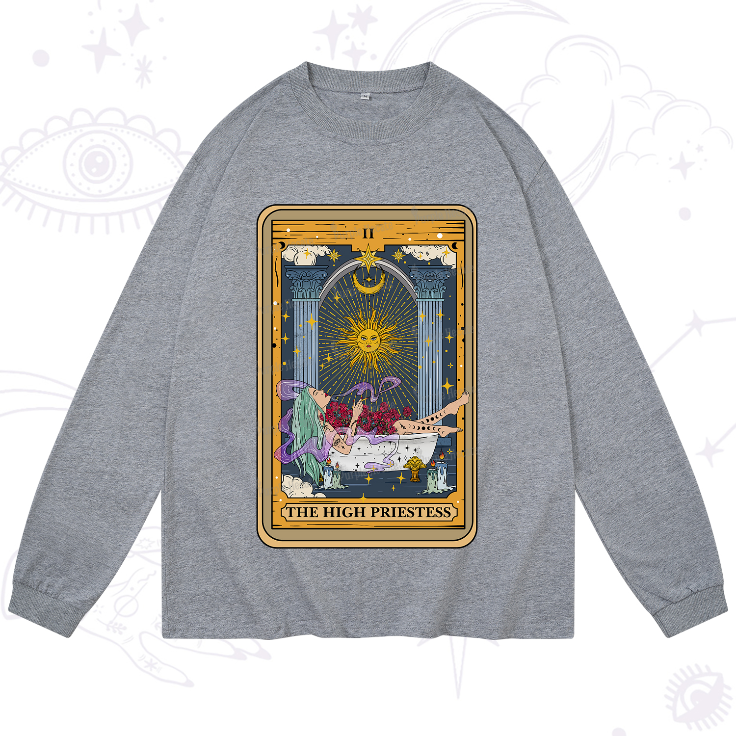 Purplehecate The High Priestess Tarot Card Long Sleeve T-Shirt