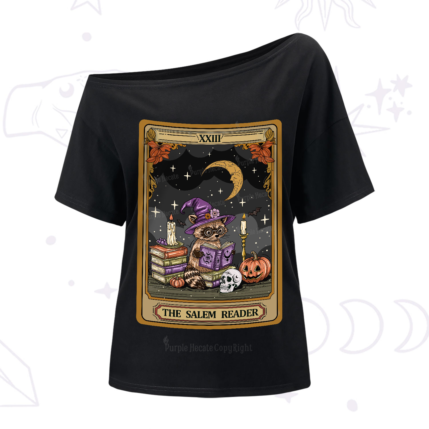 Purplehecate The Salem Reader Tarot One-Shoulder T-Shirt