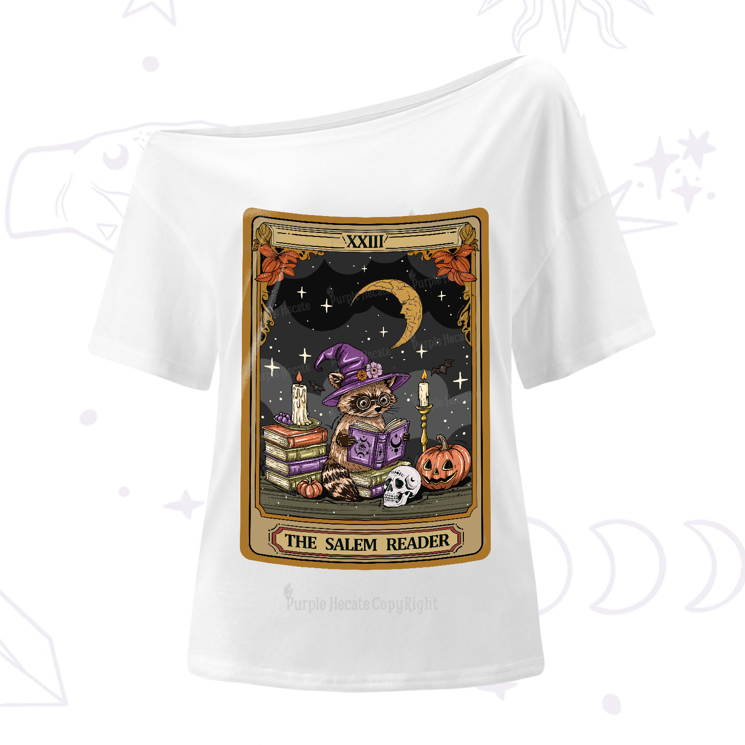 Purplehecate The Salem Reader Tarot One-Shoulder T-Shirt