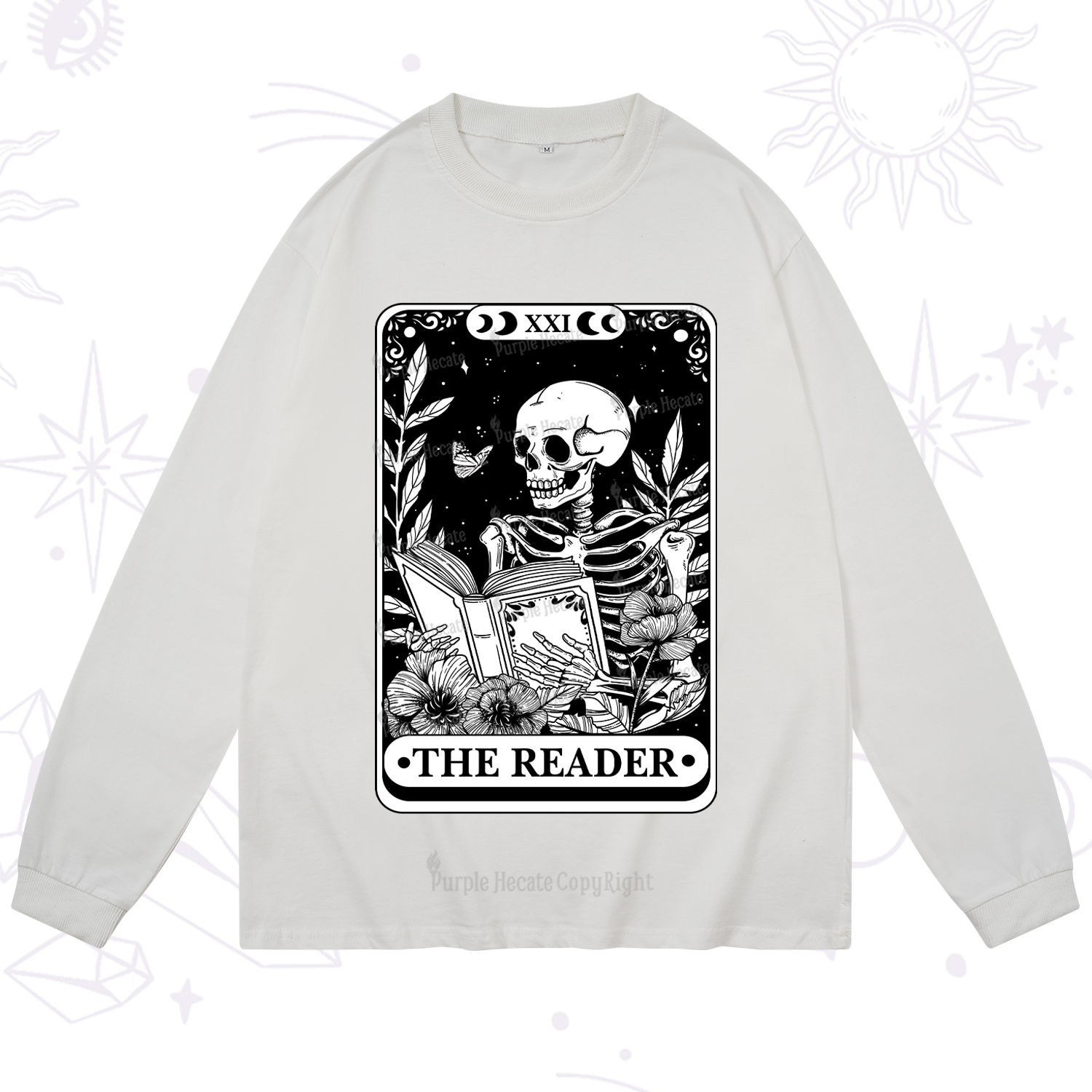 Purplehecate The Reader Tarot Card Long Sleeve T-Shirt