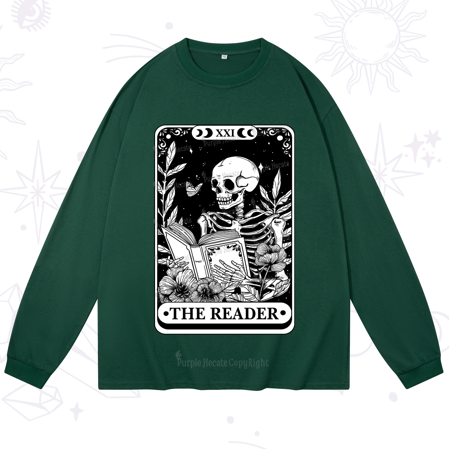 Purplehecate The Reader Tarot Card Long Sleeve T-Shirt