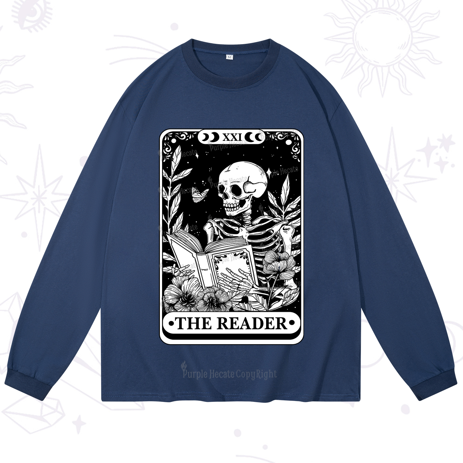 Purplehecate The Reader Tarot Card Long Sleeve T-Shirt