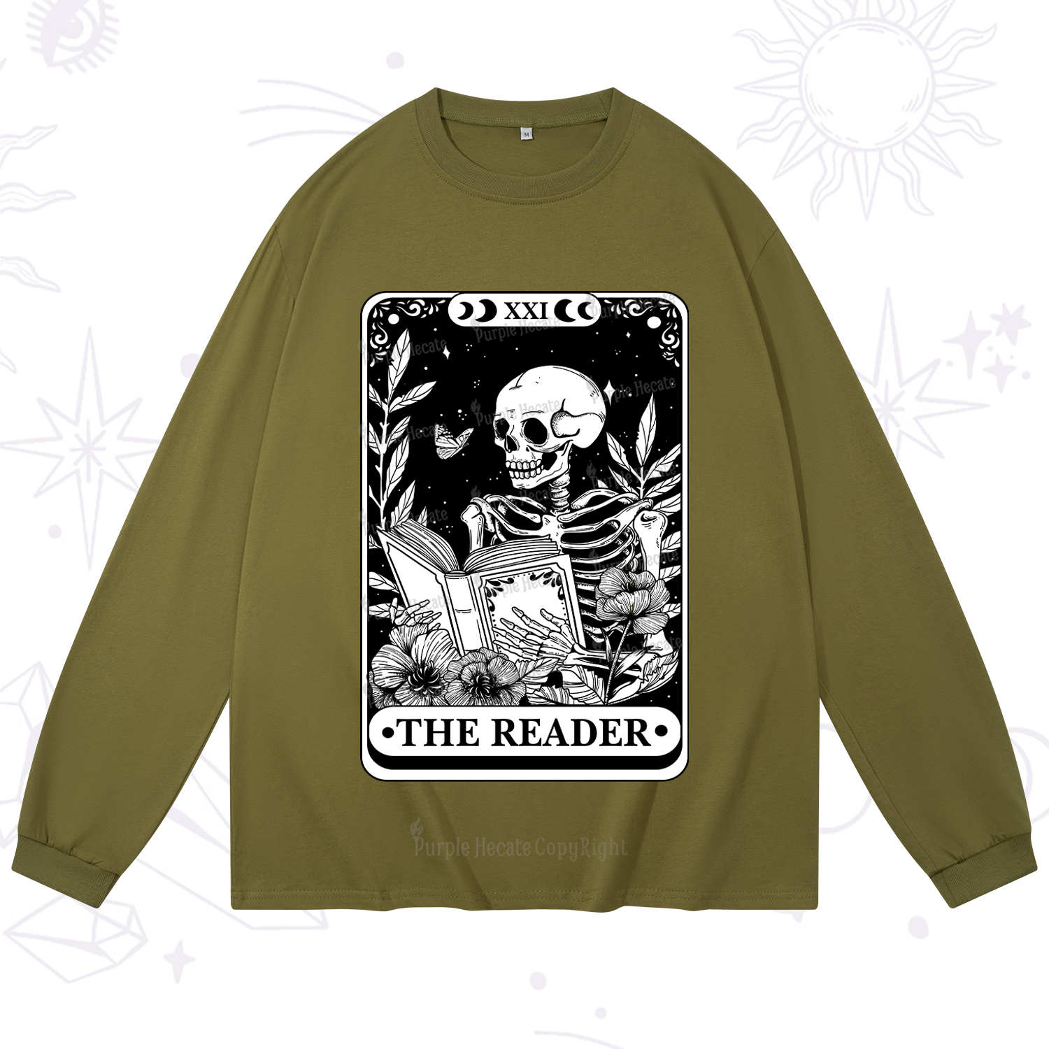 Purplehecate The Reader Tarot Card Long Sleeve T-Shirt