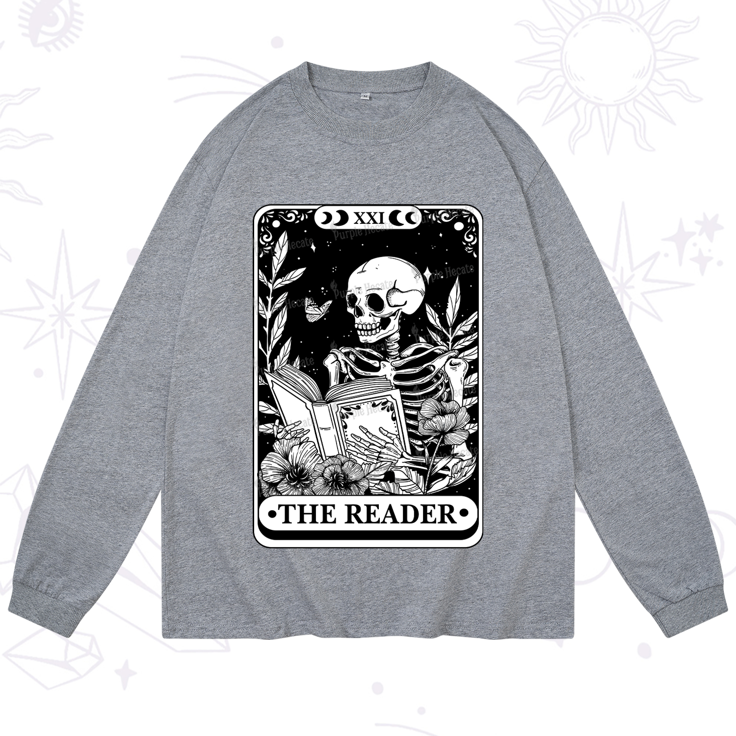 Purplehecate The Reader Tarot Card Long Sleeve T-Shirt