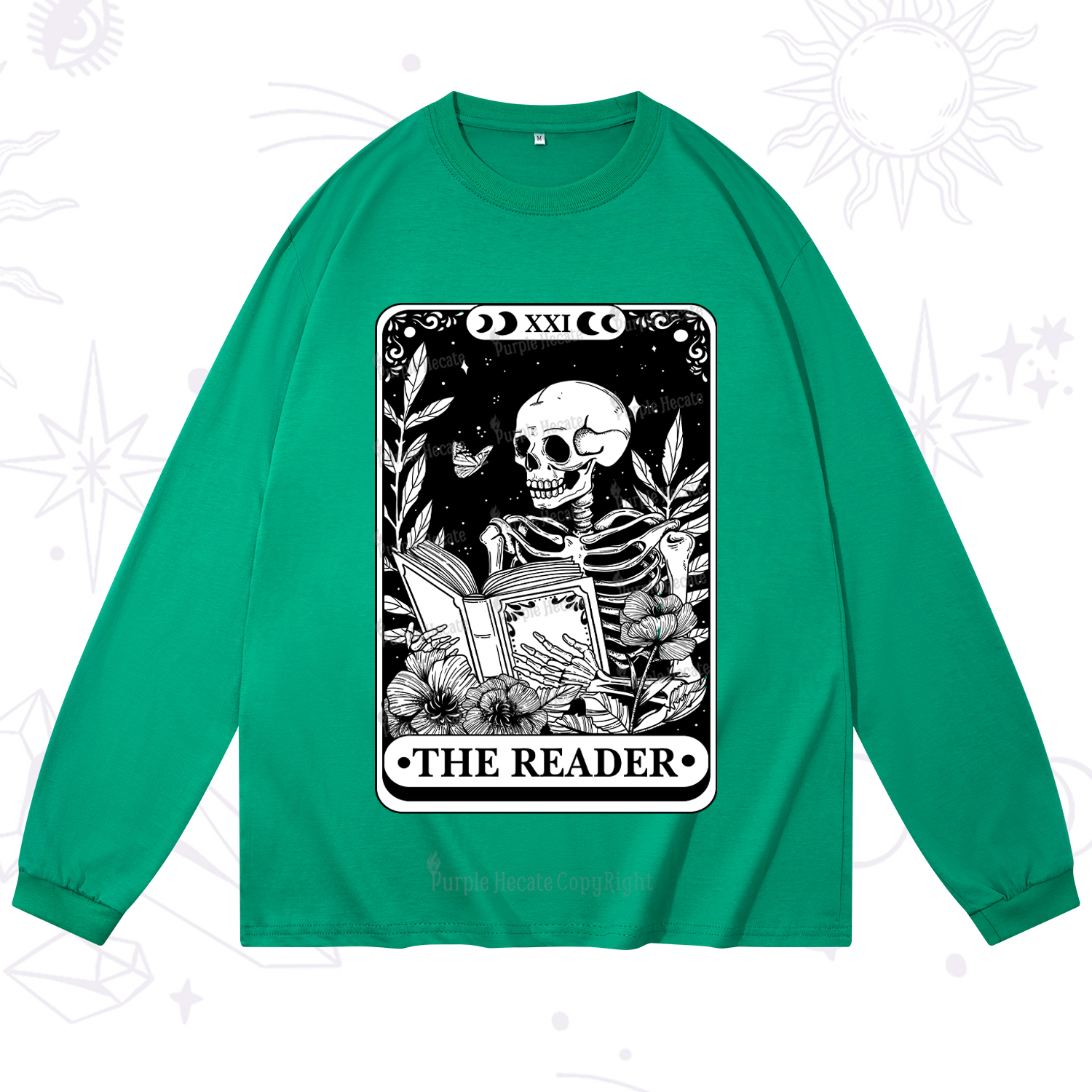 Purplehecate The Reader Tarot Card Long Sleeve T-Shirt