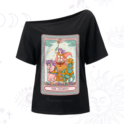 Purplehecate The Chariot Tarot One-Shoulder T-Shirt