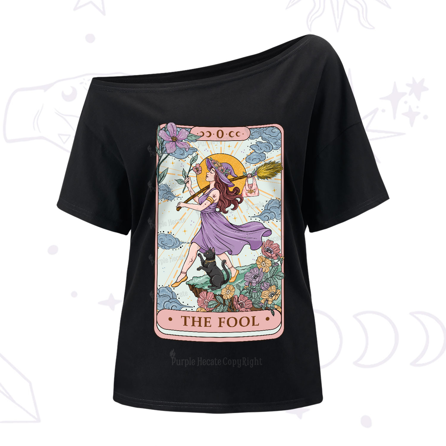 Purplehecate The Witchling Fool Tarot One-Shoulder T-Shirt