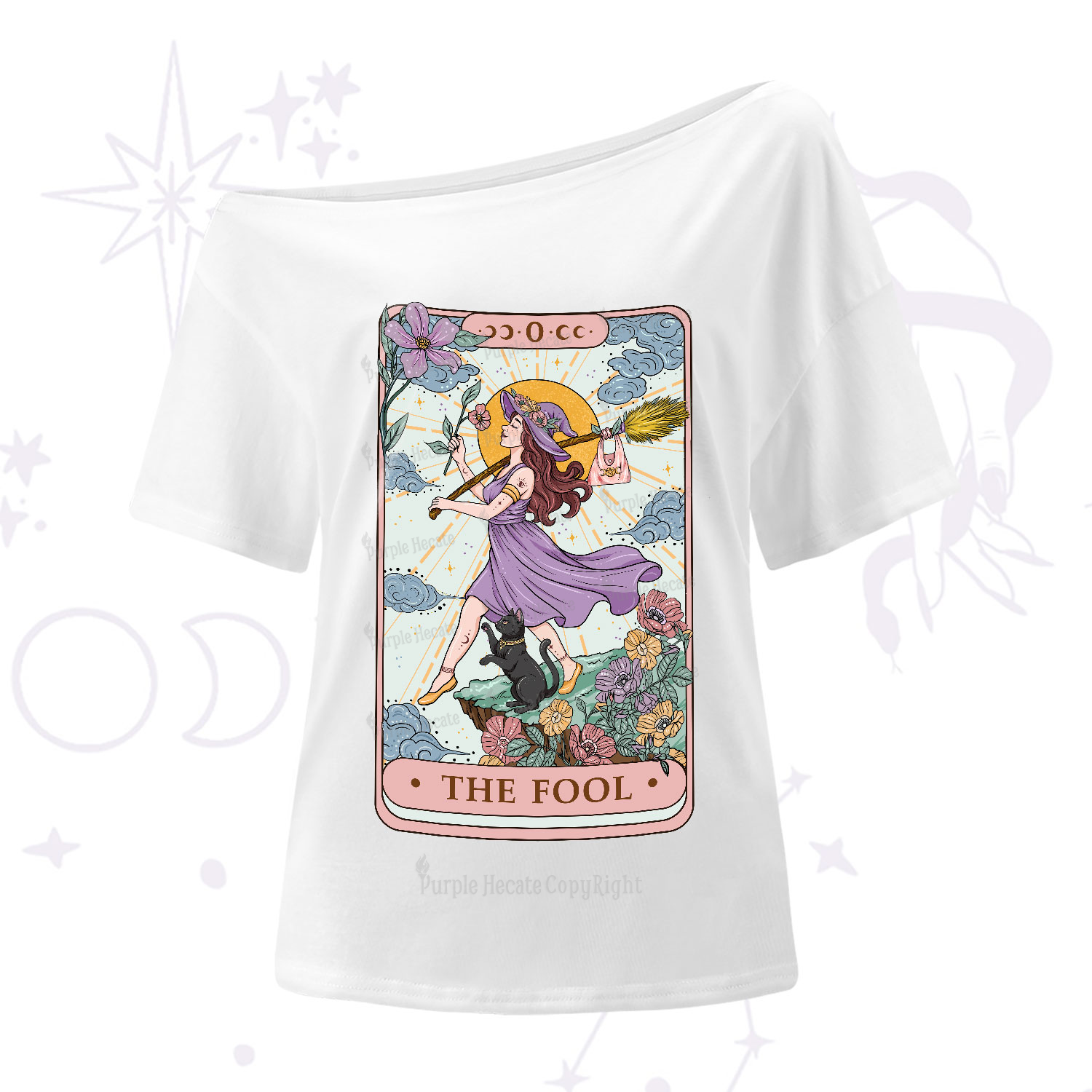 Purplehecate The Witchling Fool Tarot One-Shoulder T-Shirt