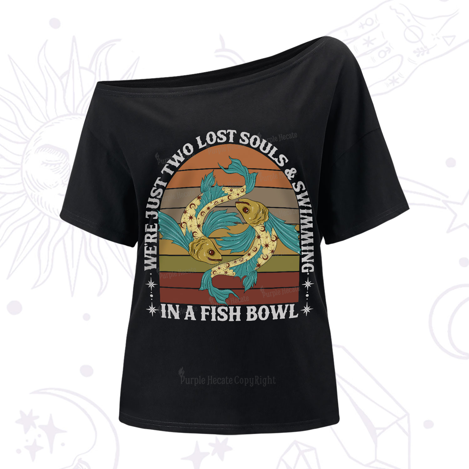 Purplehecate We're Just Two Lost Souls Swimming In A Fish Bowl One-Shoulder T-Shirt