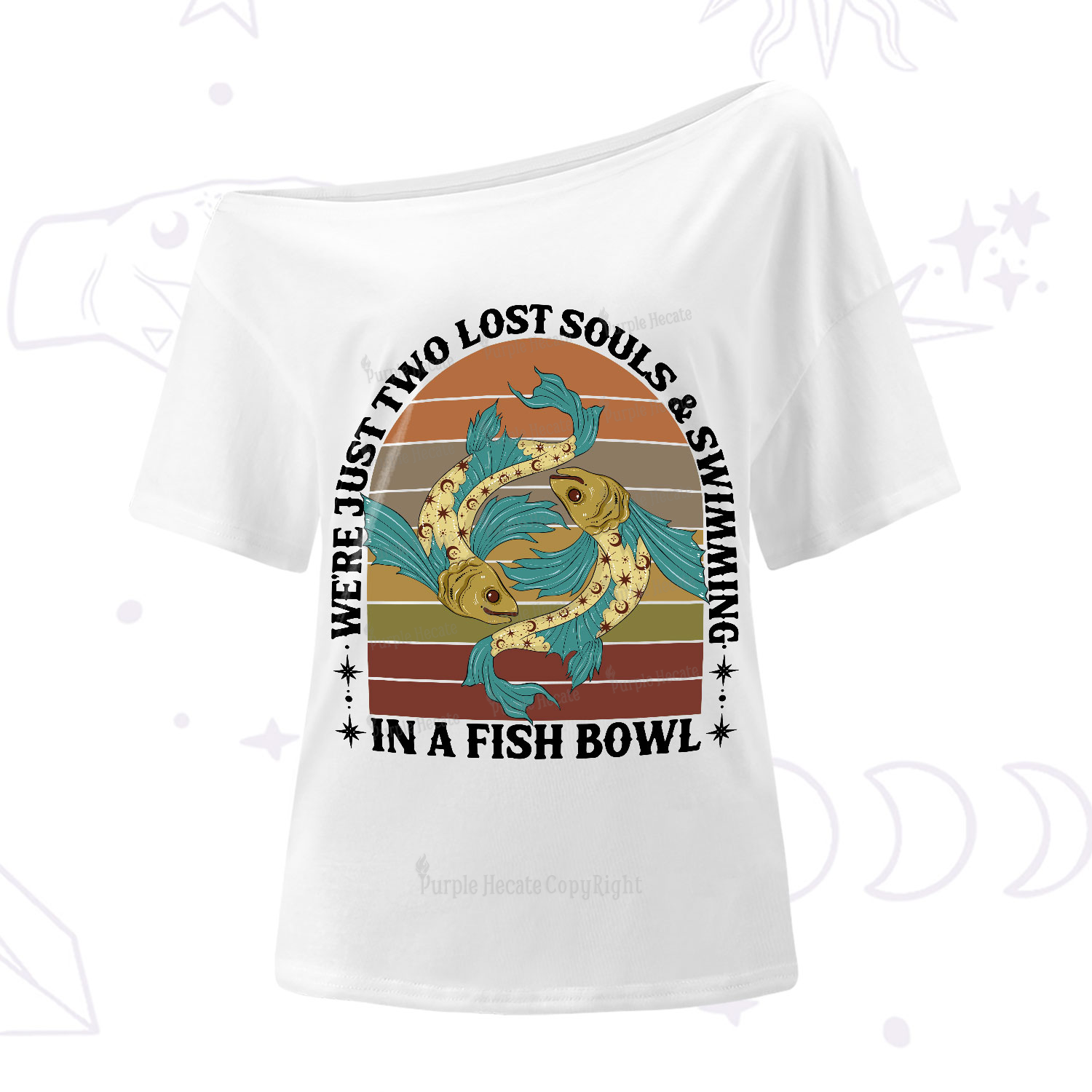 Purplehecate We're Just Two Lost Souls Swimming In A Fish Bowl One-Shoulder T-Shirt