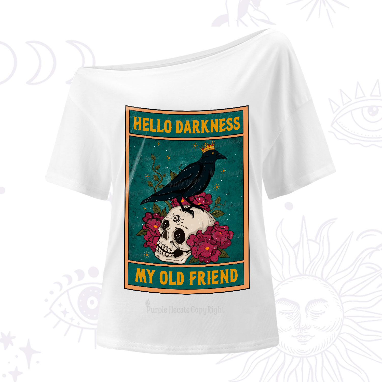 Purplehecate The Hello Darkness My Old Friend Oracle Card One-Shoulder T-Shirt