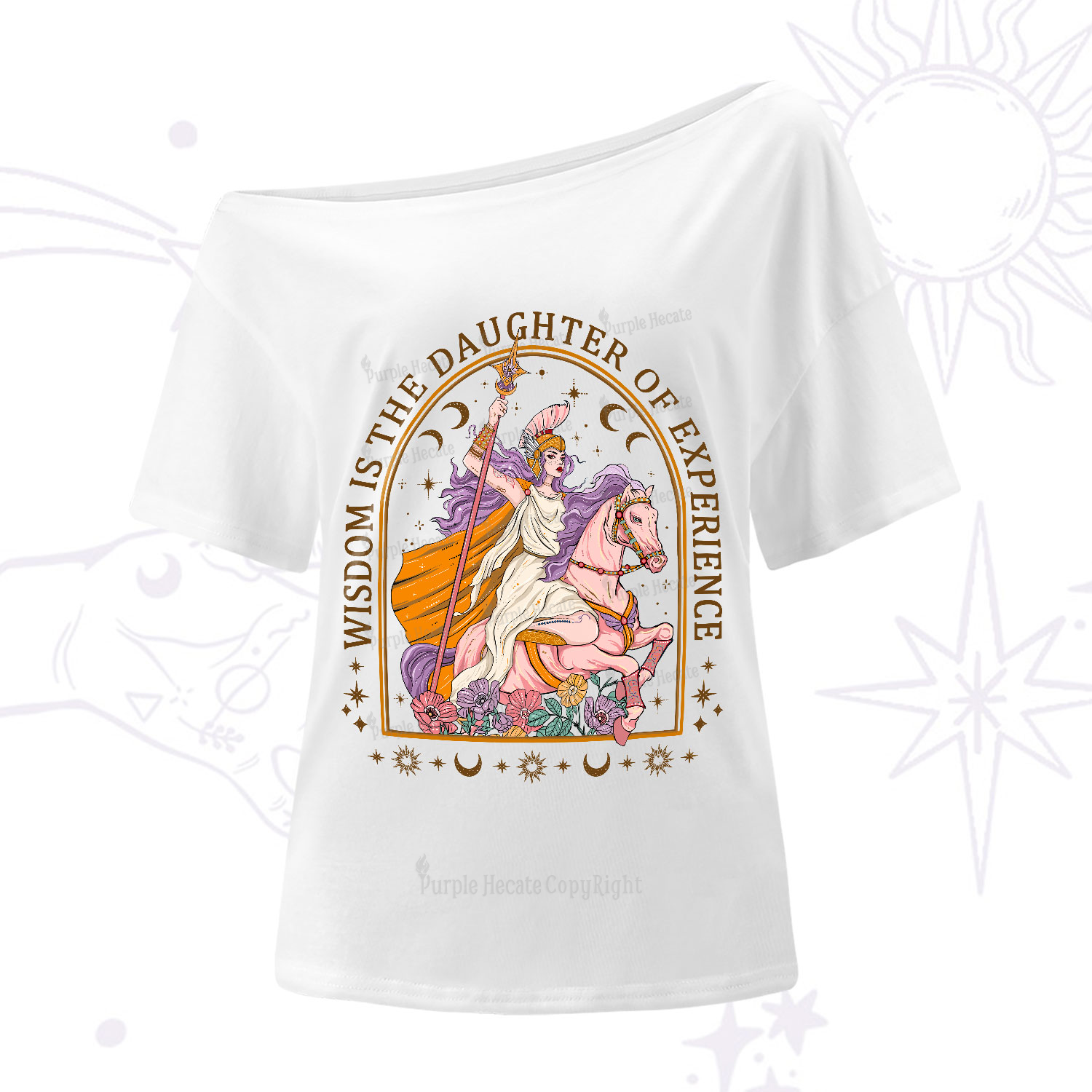 Purplehecate Wisdom Is The Daughter Of Experience One-Shoulder T-Shirt
