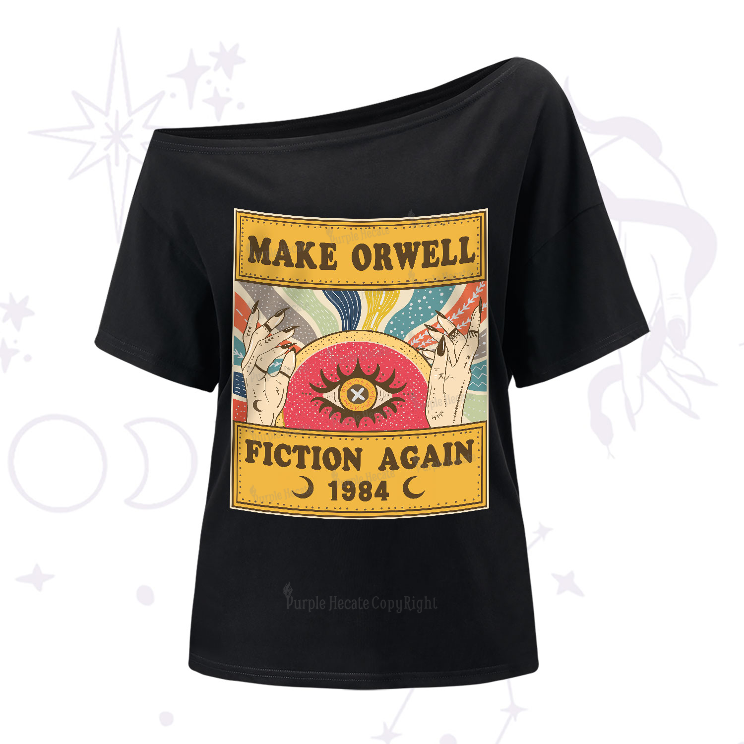Purplehecate Make 1984 Fiction Again One-Shoulder T-Shirt