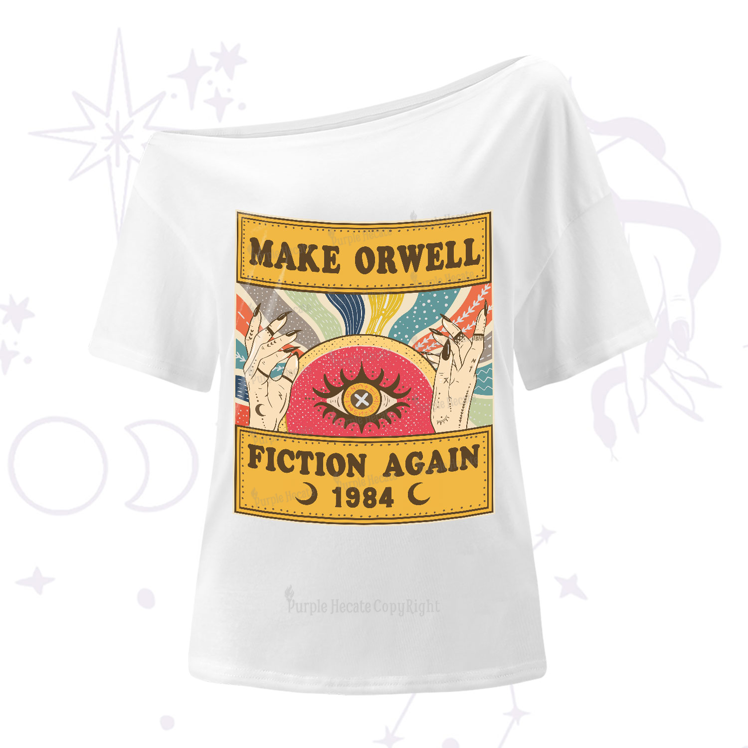 Purplehecate Make 1984 Fiction Again One-Shoulder T-Shirt