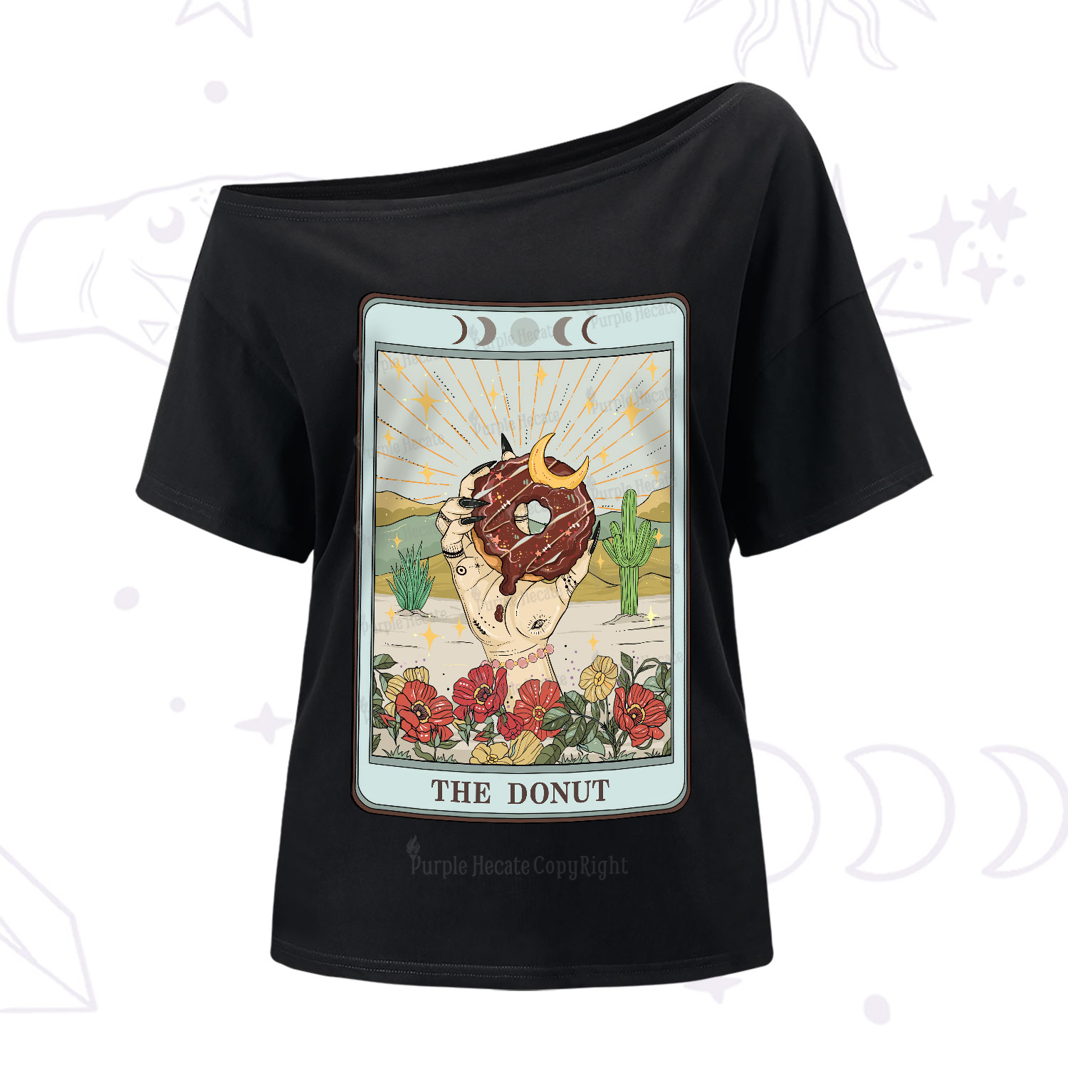 Purplehecate The Donut Tarot One-Shoulder T-Shirt