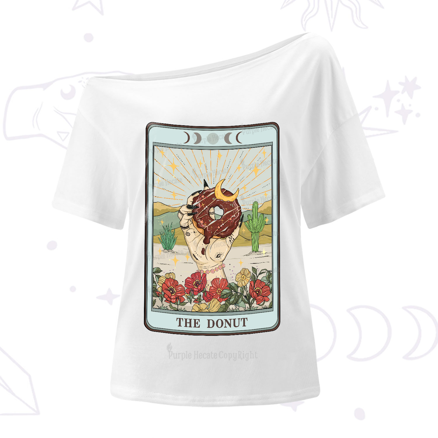 Purplehecate The Donut Tarot One-Shoulder T-Shirt