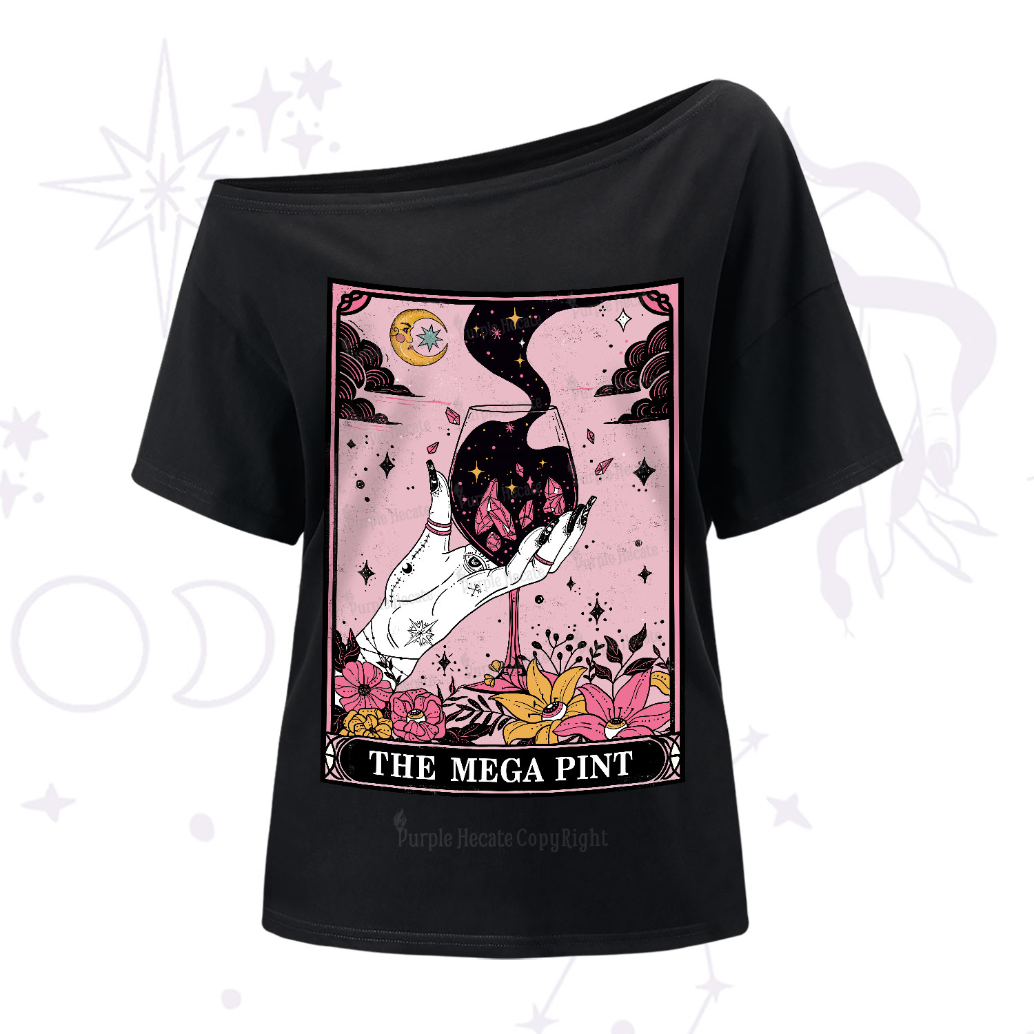 Purplehecate The Mega Pint Tarot Card One-Shoulder T-Shirt