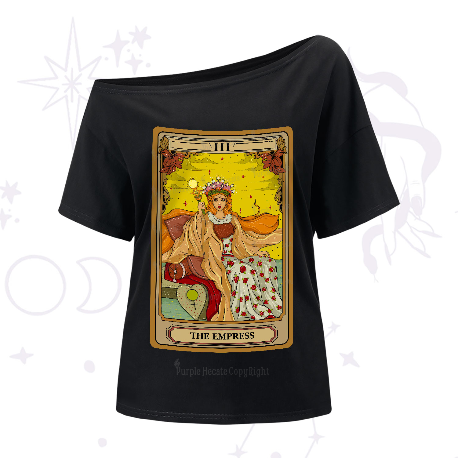 Purplehecate The Empress Tarot One-Shoulder T-Shirt