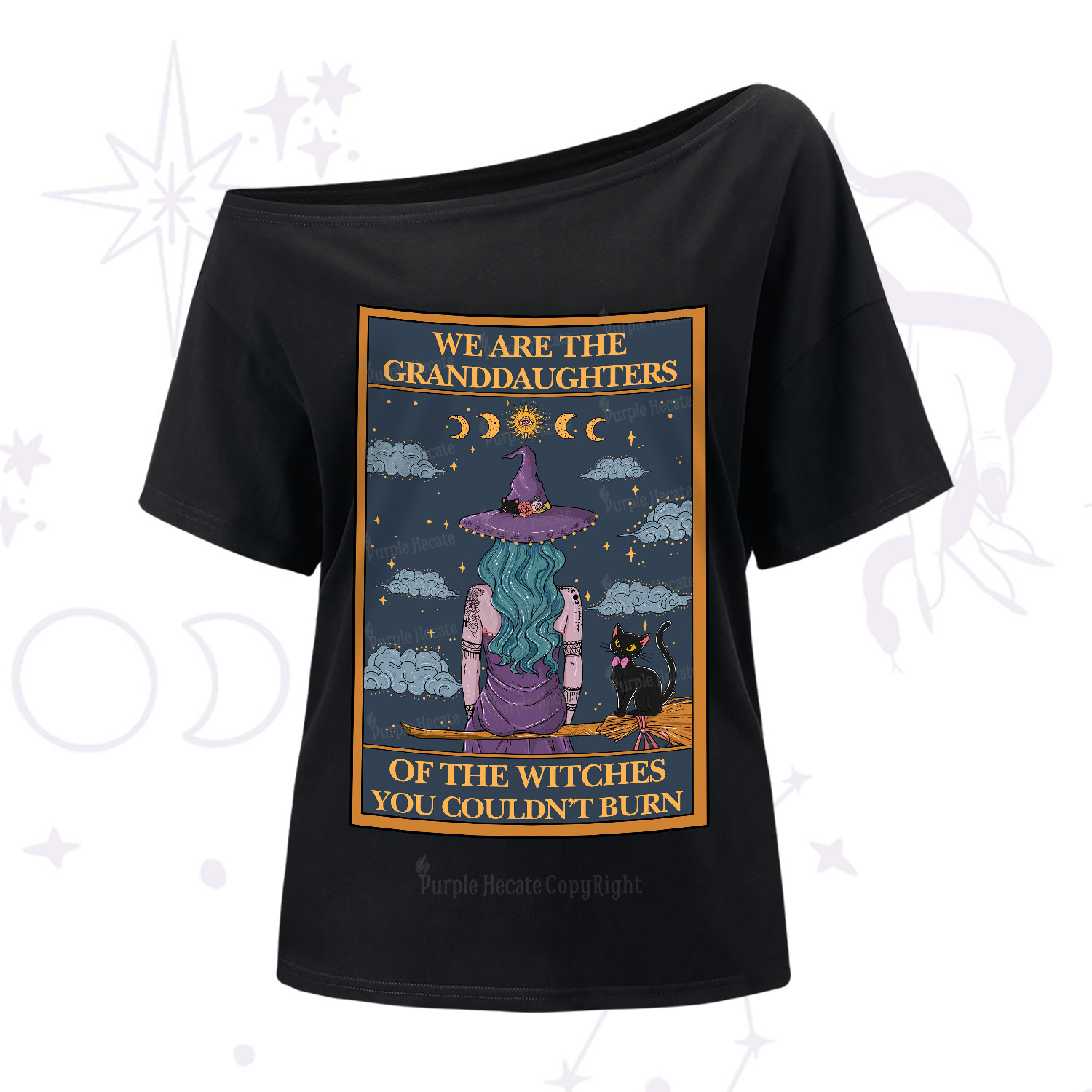 Purplehecate The Witches You Couldn't Burn Oracle Card One-Shoulder T-Shirt