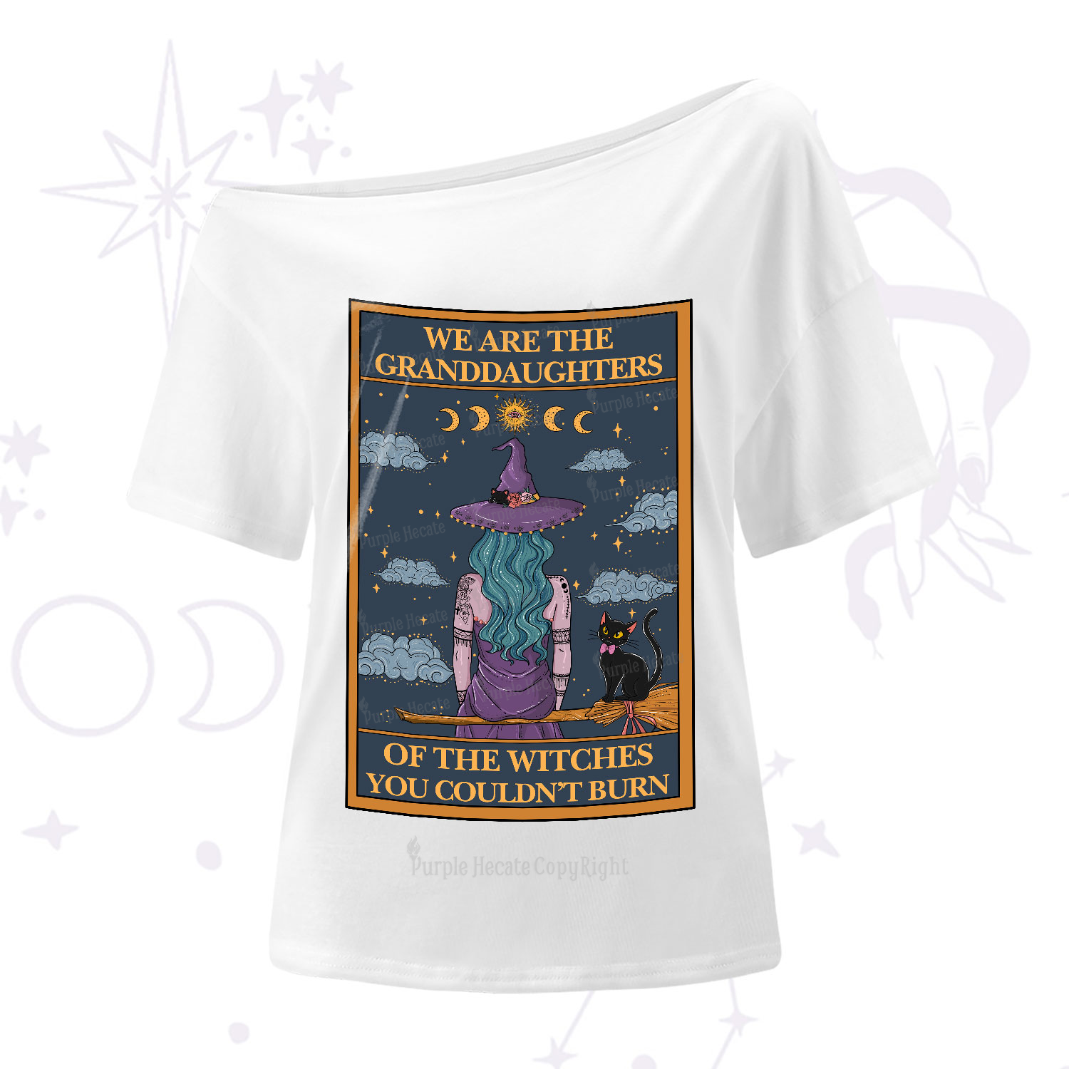 Purplehecate The Witches You Couldn't Burn Oracle Card One-Shoulder T-Shirt