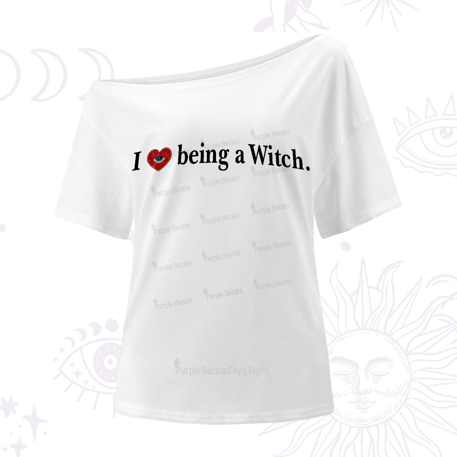 Purplehecate I Being A Witch One-Shoulder T-Shirt