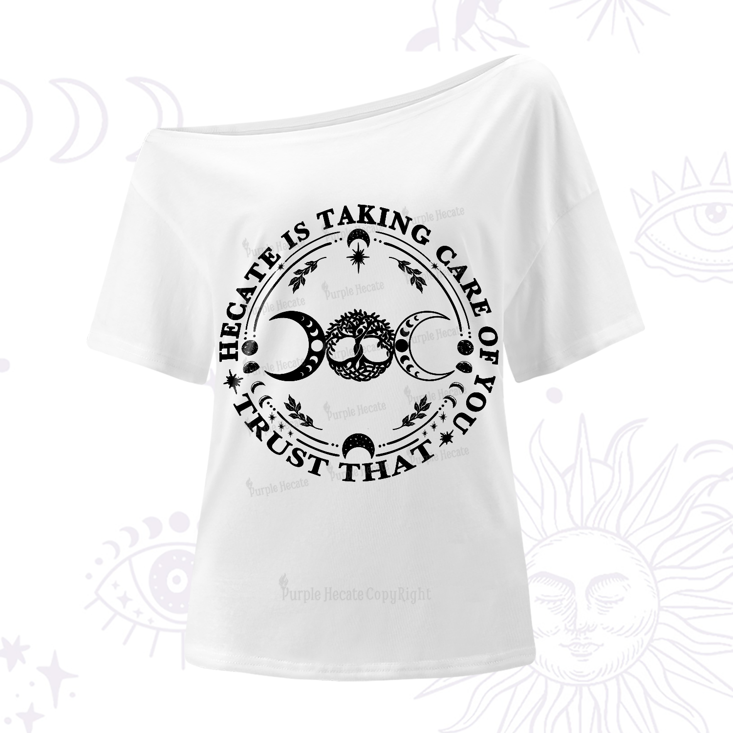 Purplehecate Hecate Is Taking Care Of You One-Shoulder T-Shirt