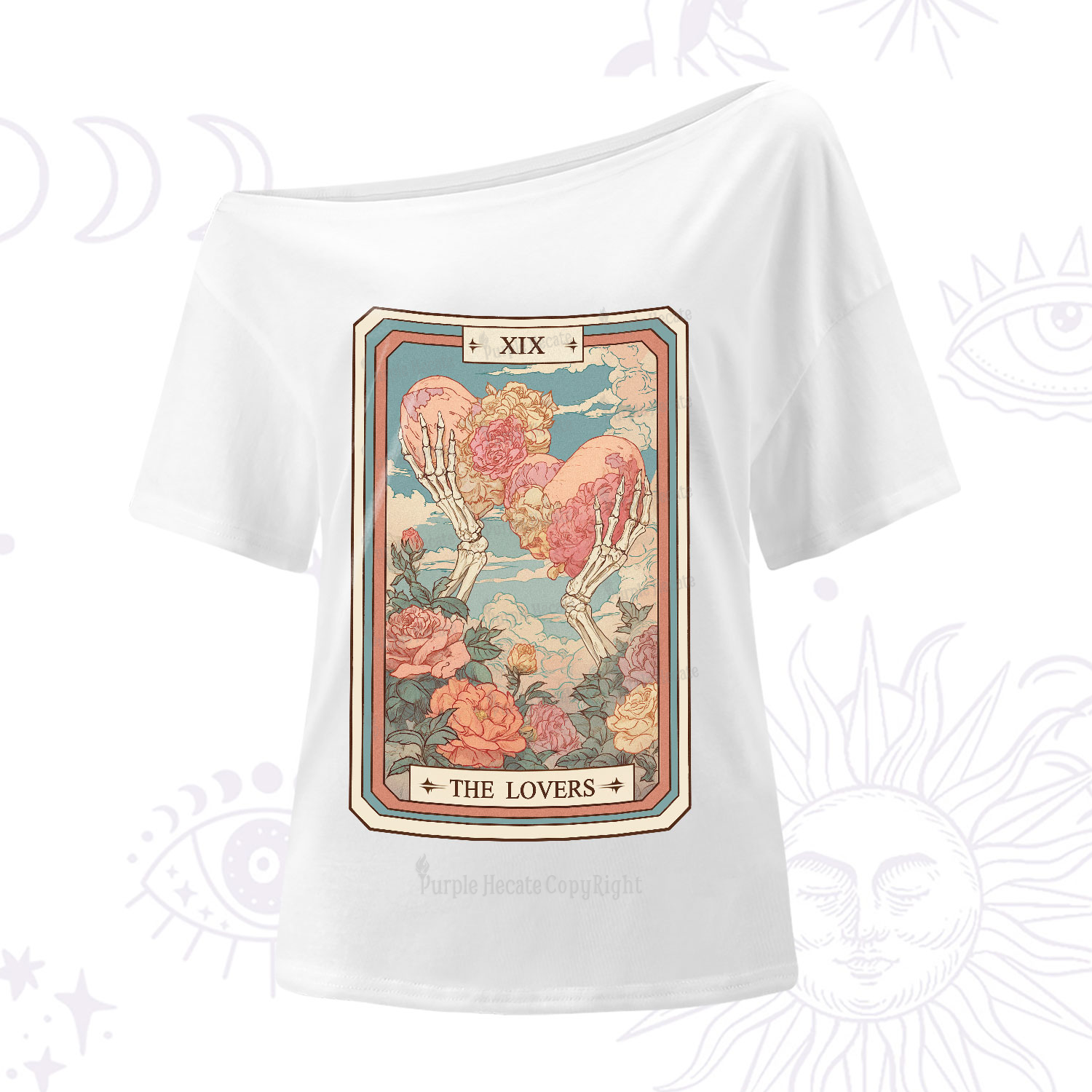 Purplehecate The Lovers Undying Heart Tarot One-Shoulder T-Shirt