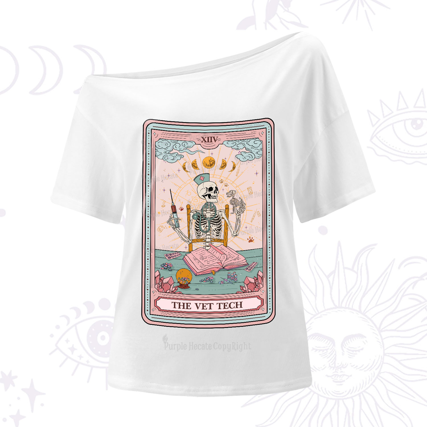 Purplehecate The Vet Tech Tarot Card One-Shoulder T-Shirt