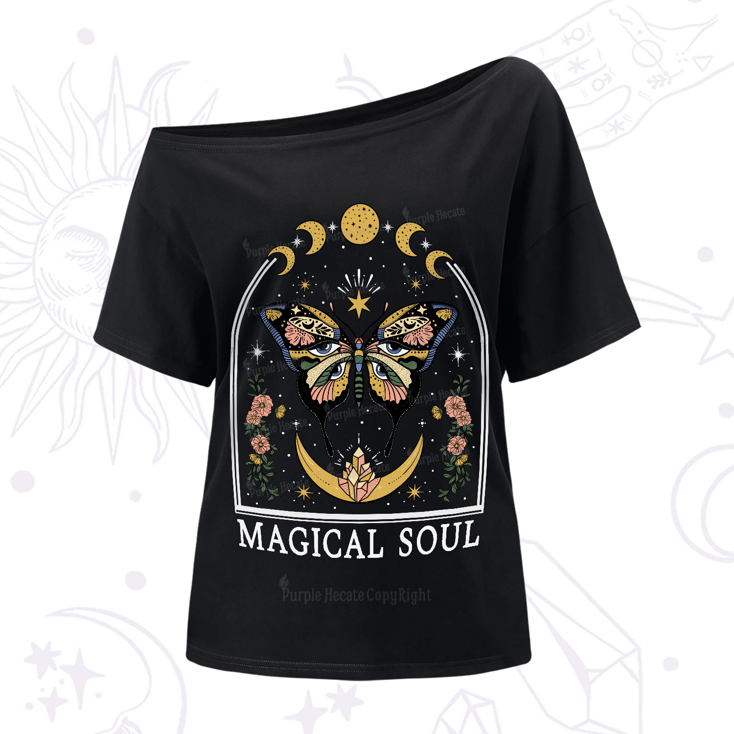 Purplehecate Magical Soul One-Shoulder T-Shirt