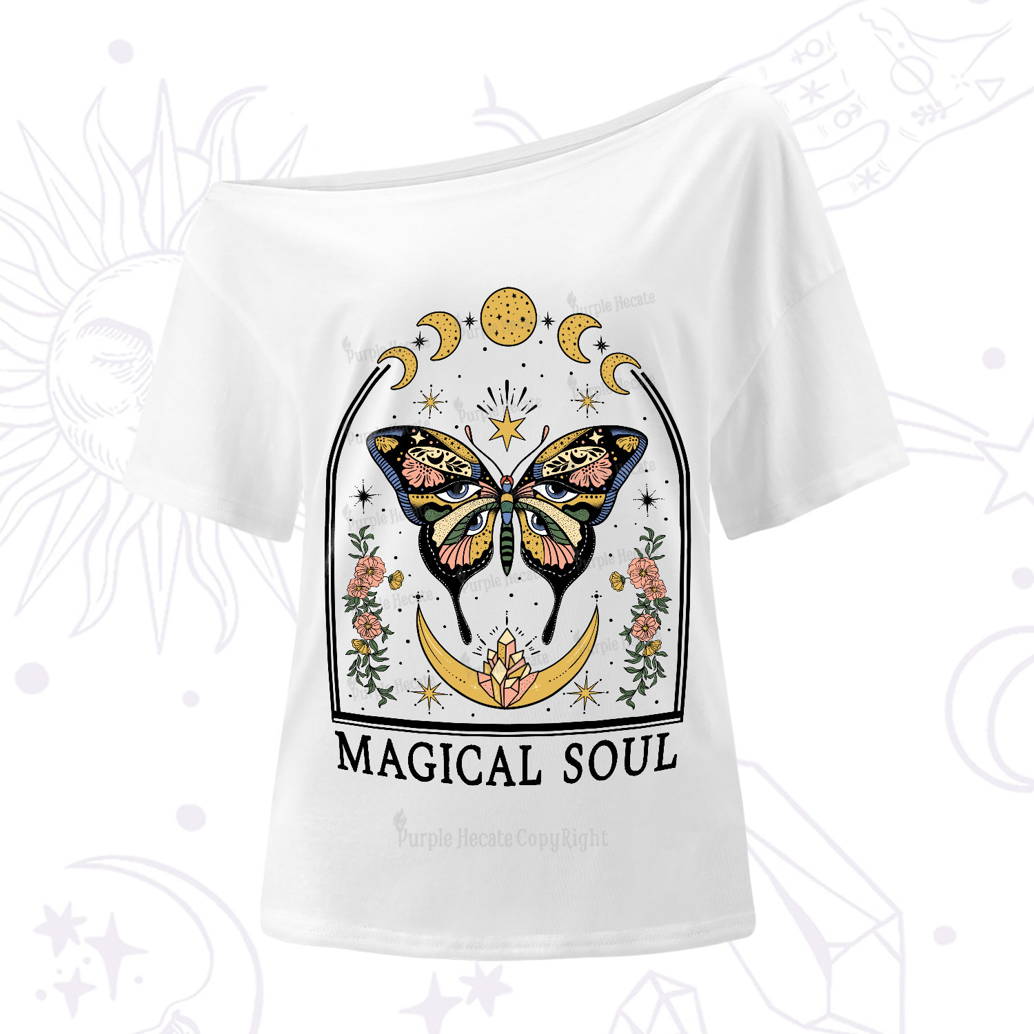 Purplehecate Magical Soul One-Shoulder T-Shirt