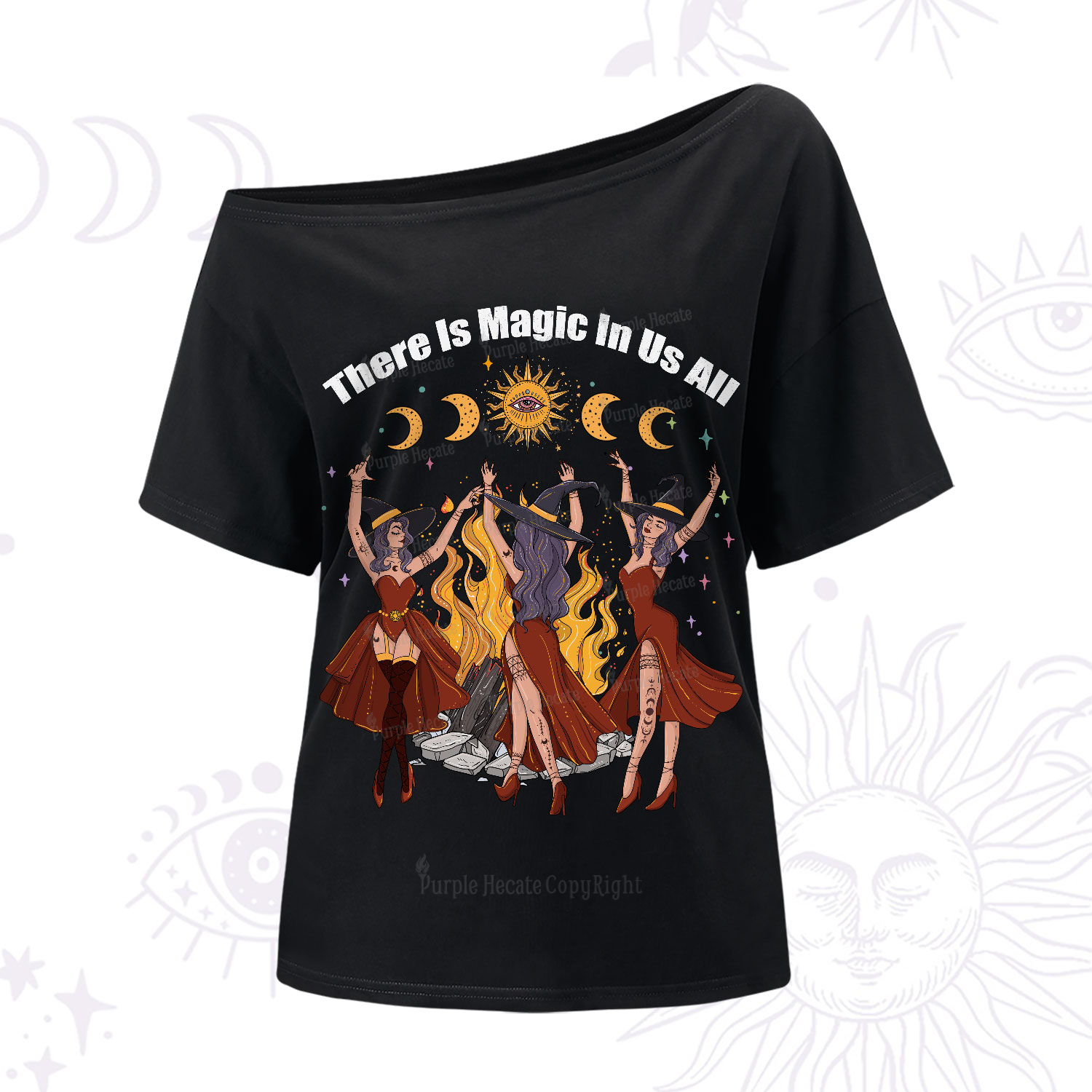 Purplehecate There Is Magic In Us All One-Shoulder T-Shirt