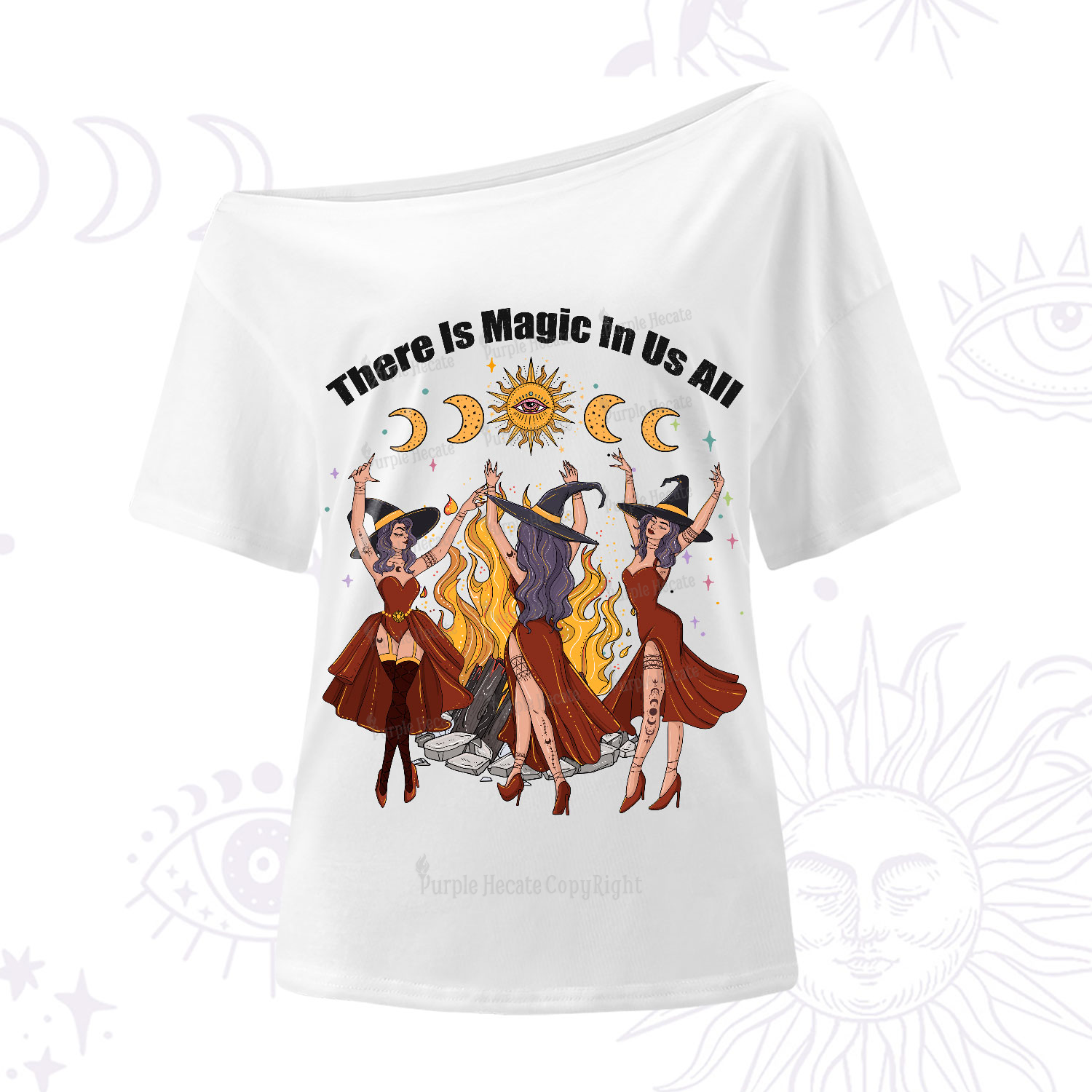 Purplehecate There Is Magic In Us All One-Shoulder T-Shirt