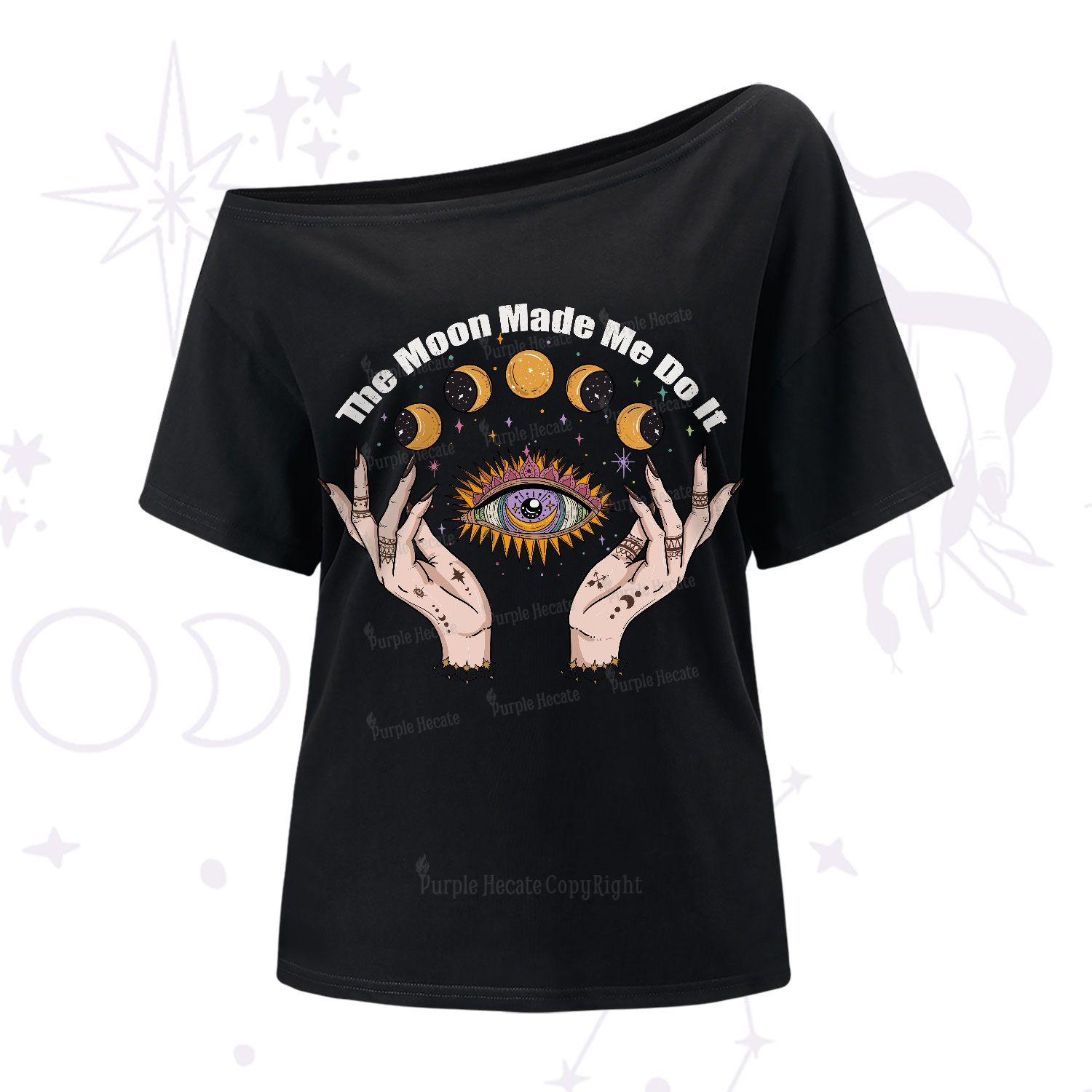 Purplehecate The Moon Made Me Do It One-Shoulder T-Shirt