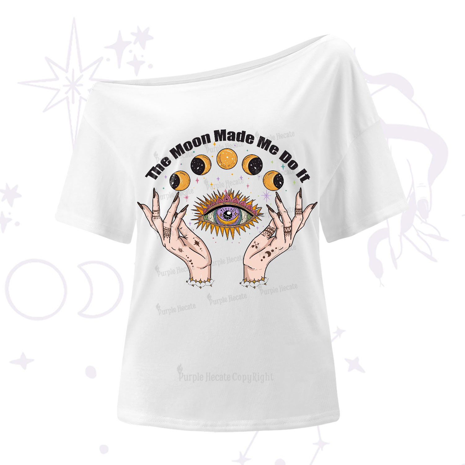 Purplehecate The Moon Made Me Do It One-Shoulder T-Shirt
