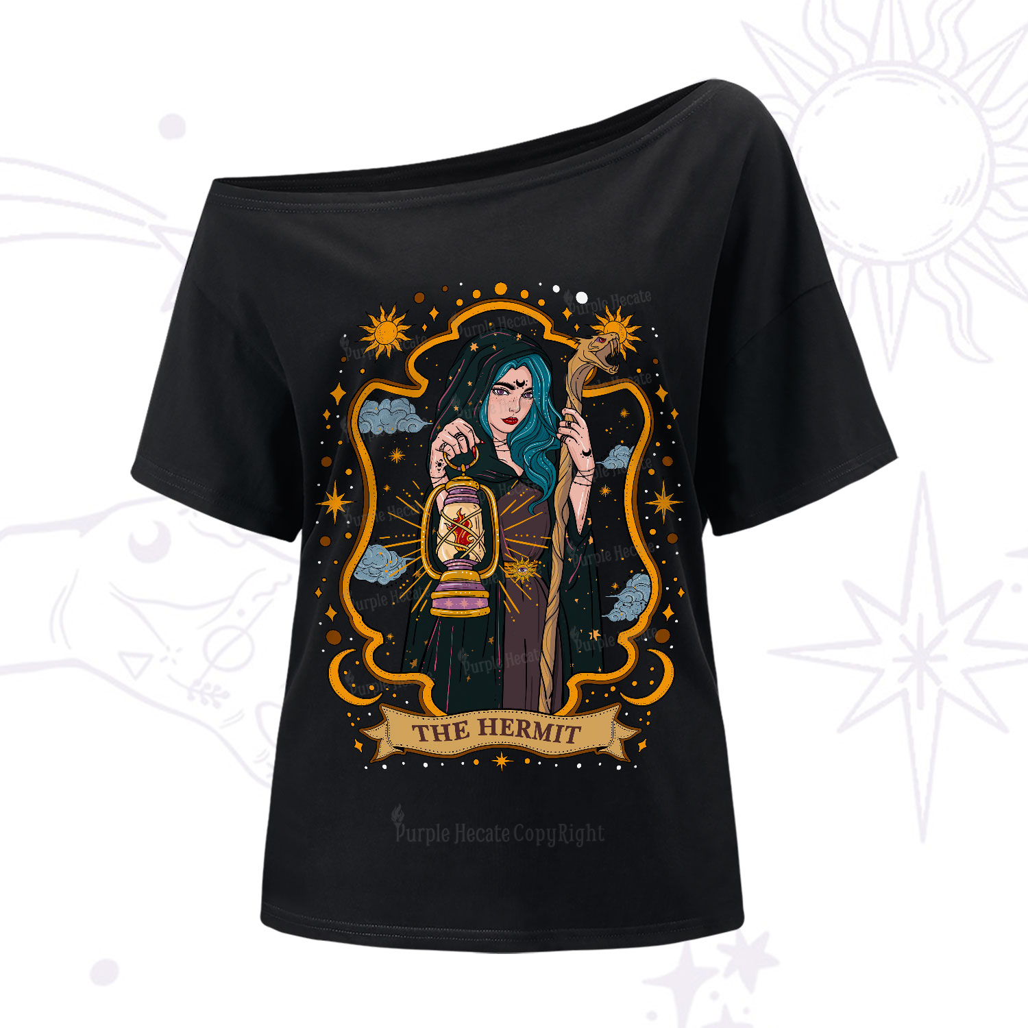Purplehecate The Hermit Goddess One-Shoulder T-Shirt